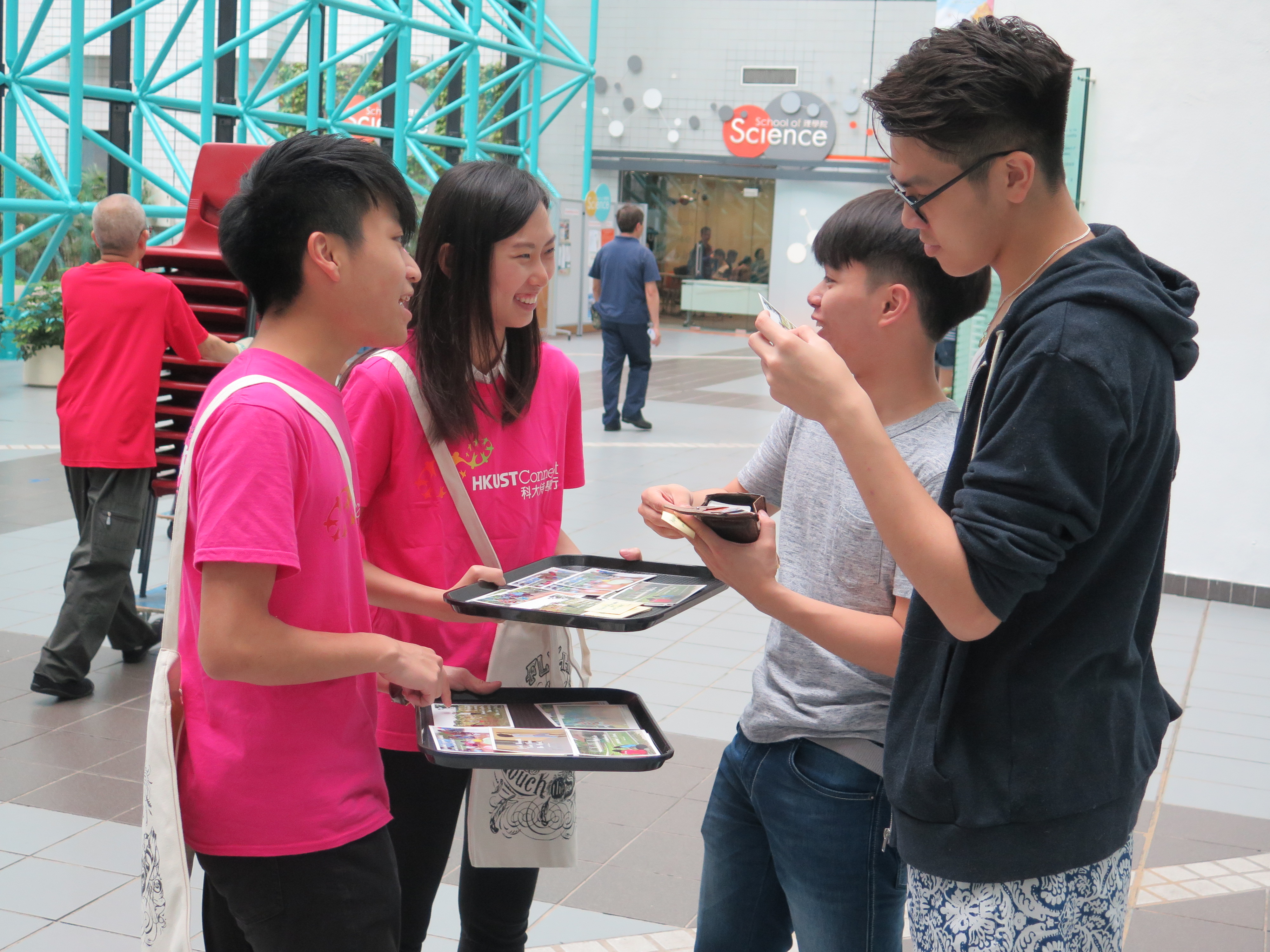 Volunteers promoting the campaign to others