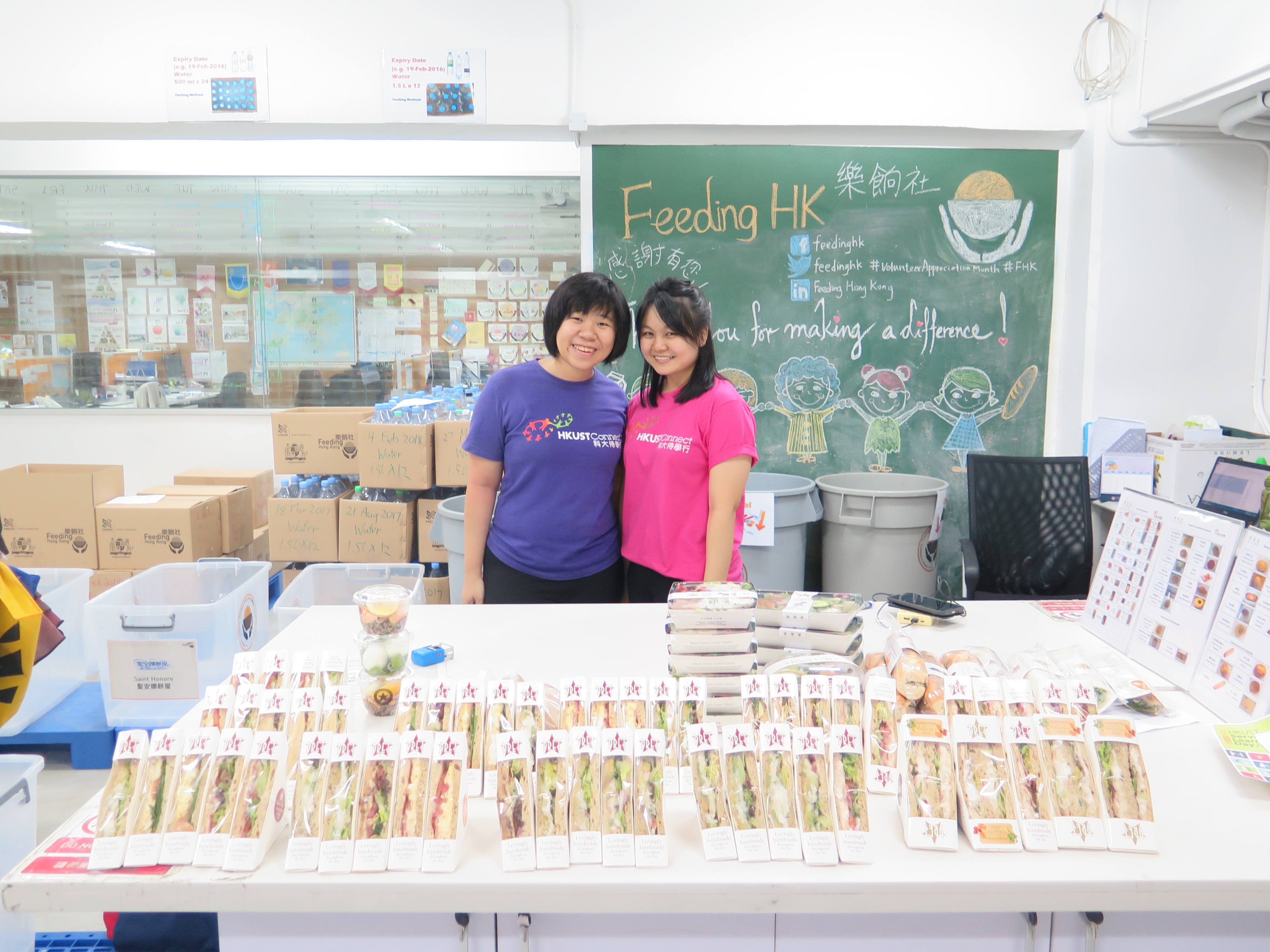Volunteers at Feeding Hong Kong warehouse