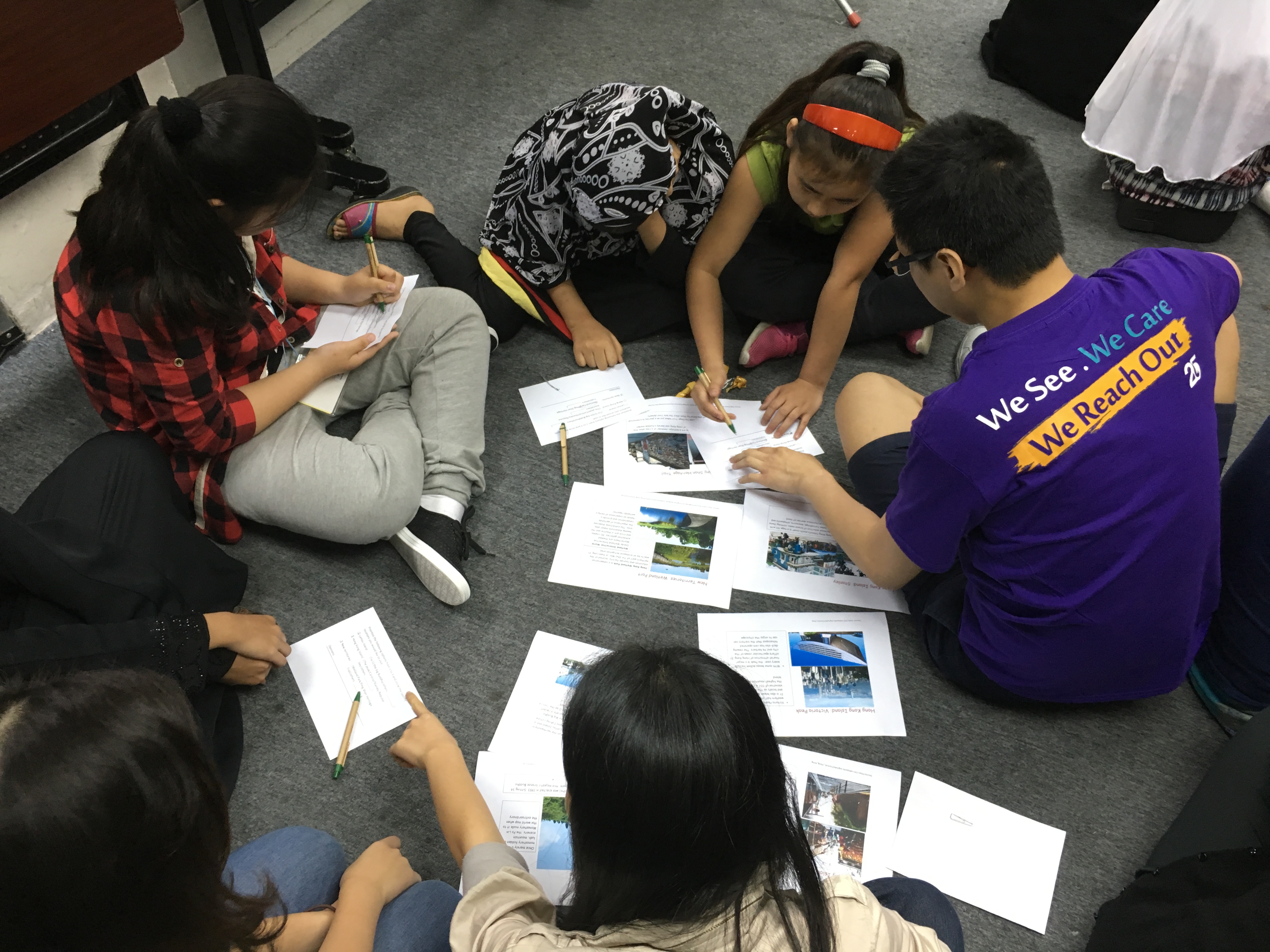 Volunteers and service recipients selecting an outing location
