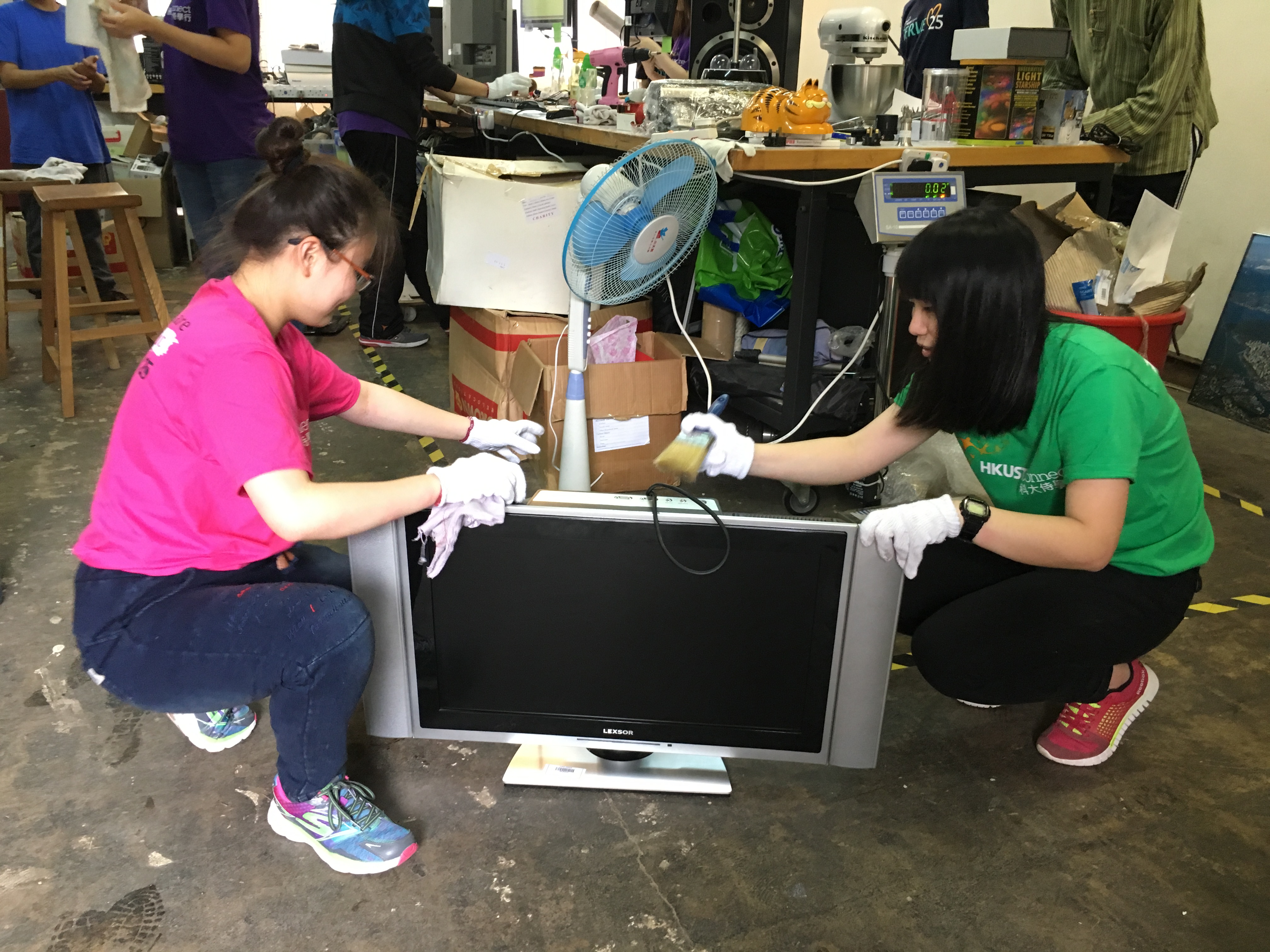 Inspecting and cleaning the donated items