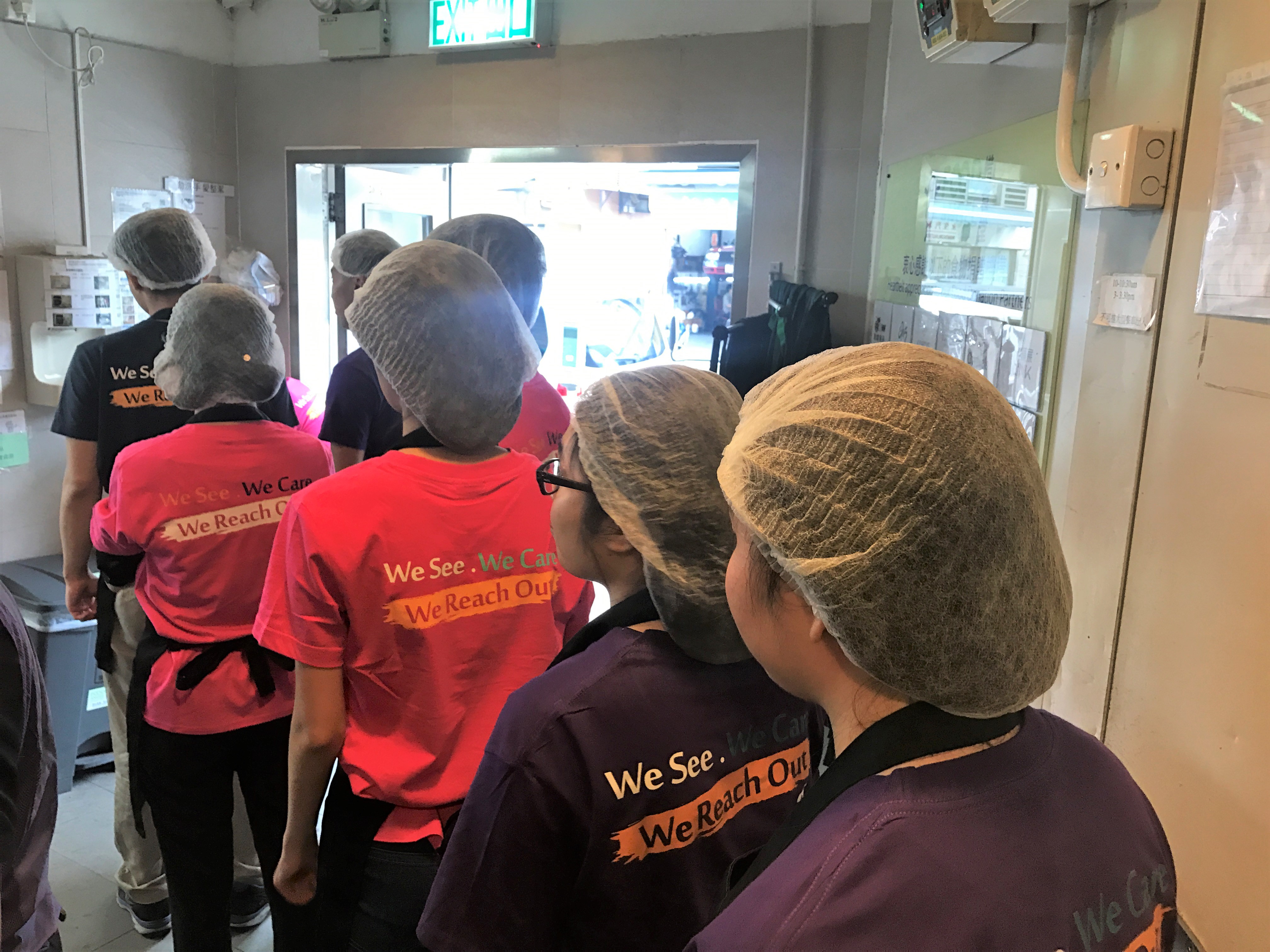 Volunteers getting ready to start the service!