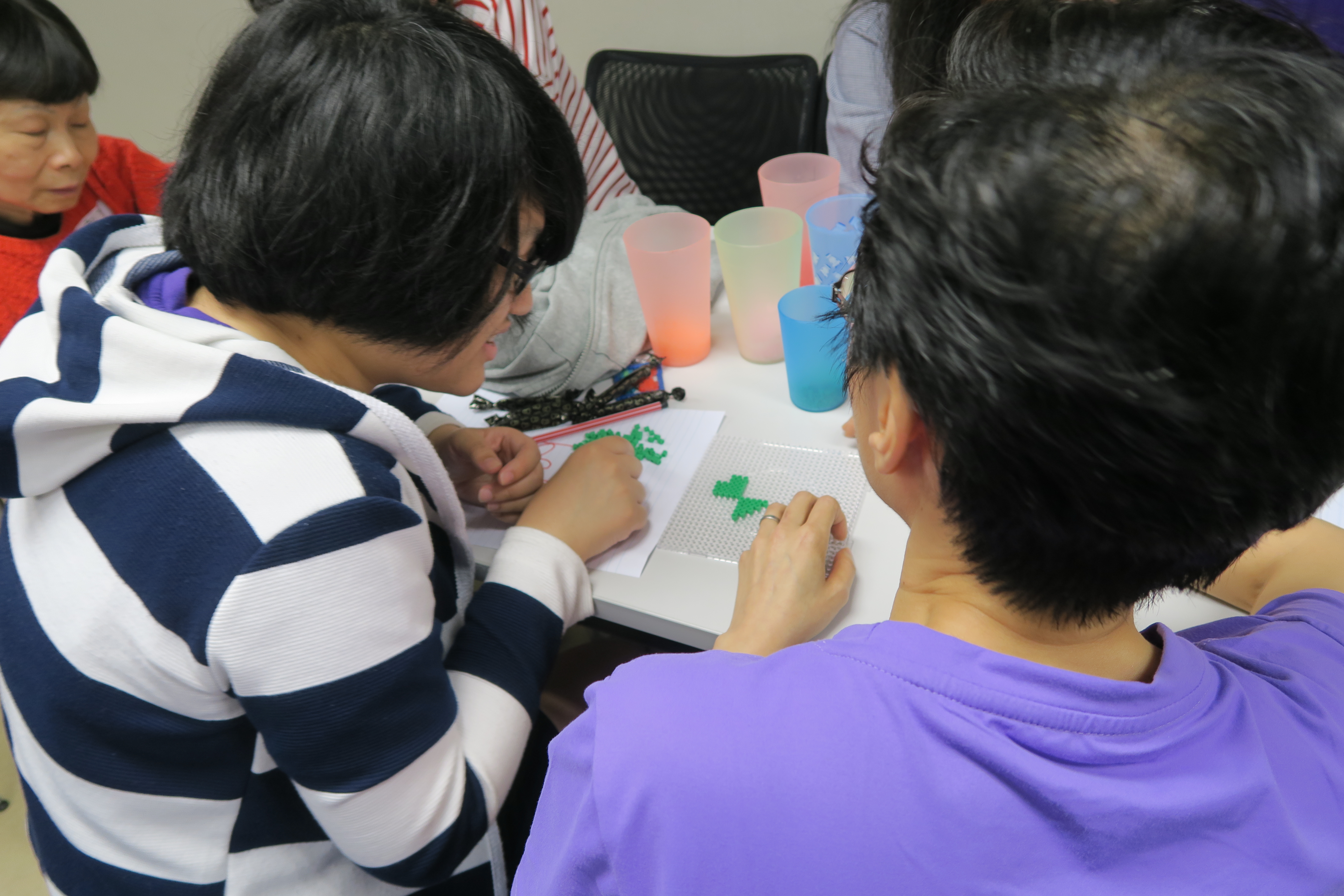 Making handicraft with Perler beads