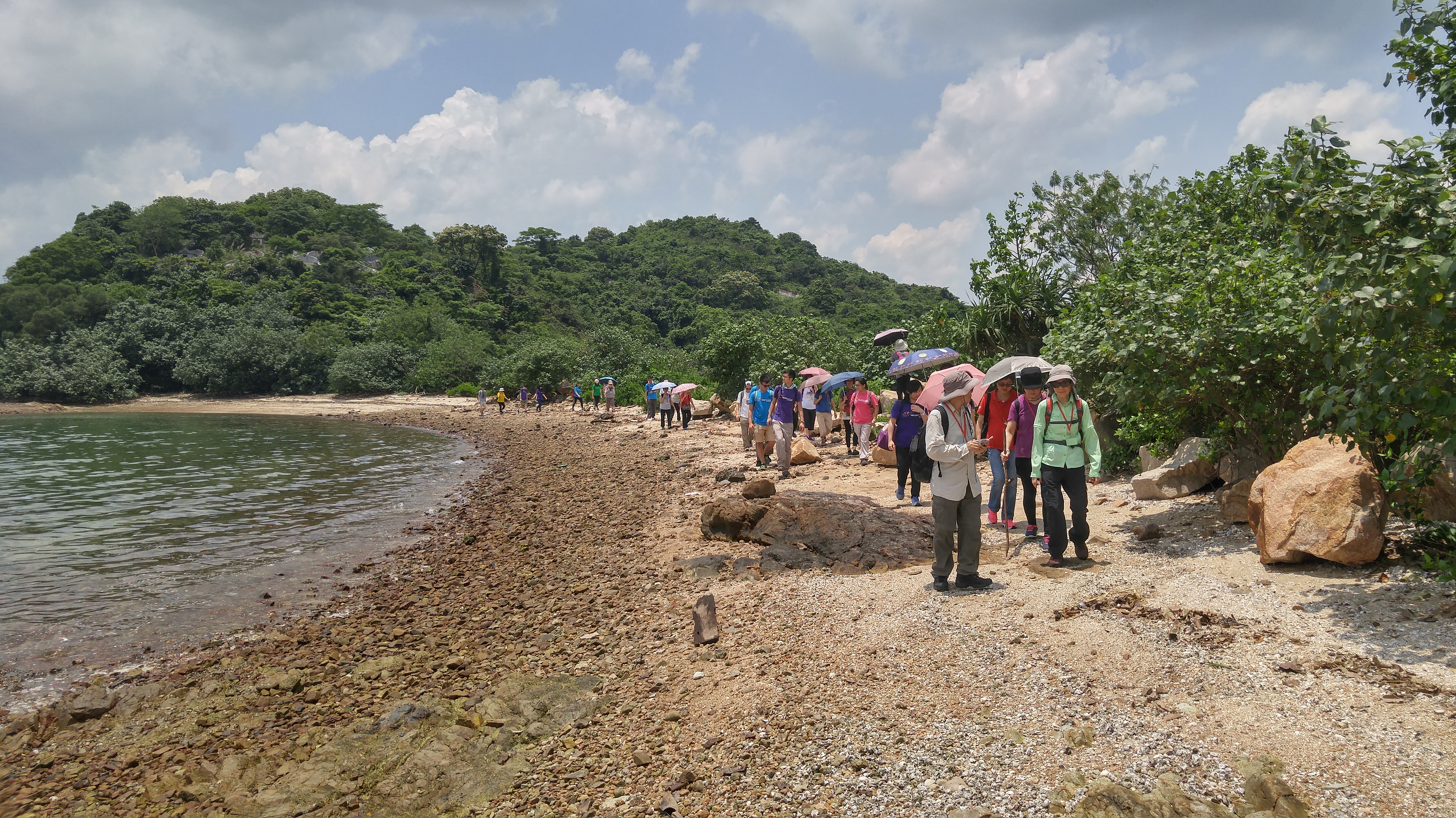 Hiking and enjoying the view with the elderly