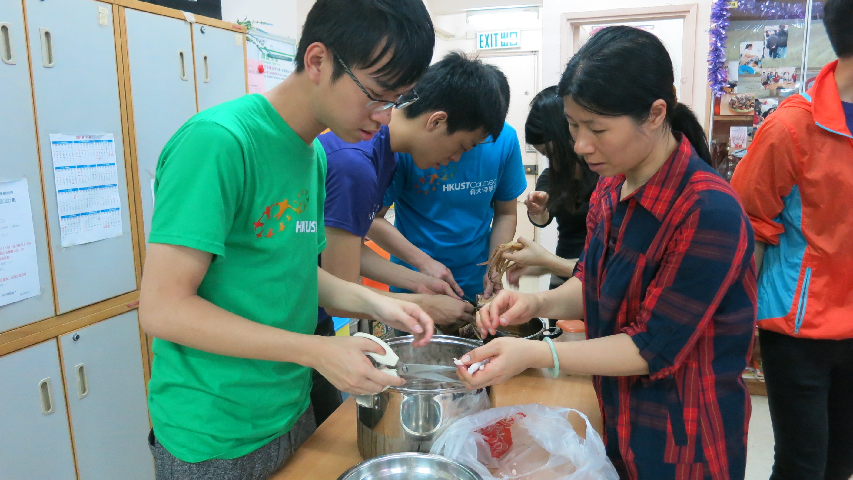 Preparing ingredients for their homemade soup