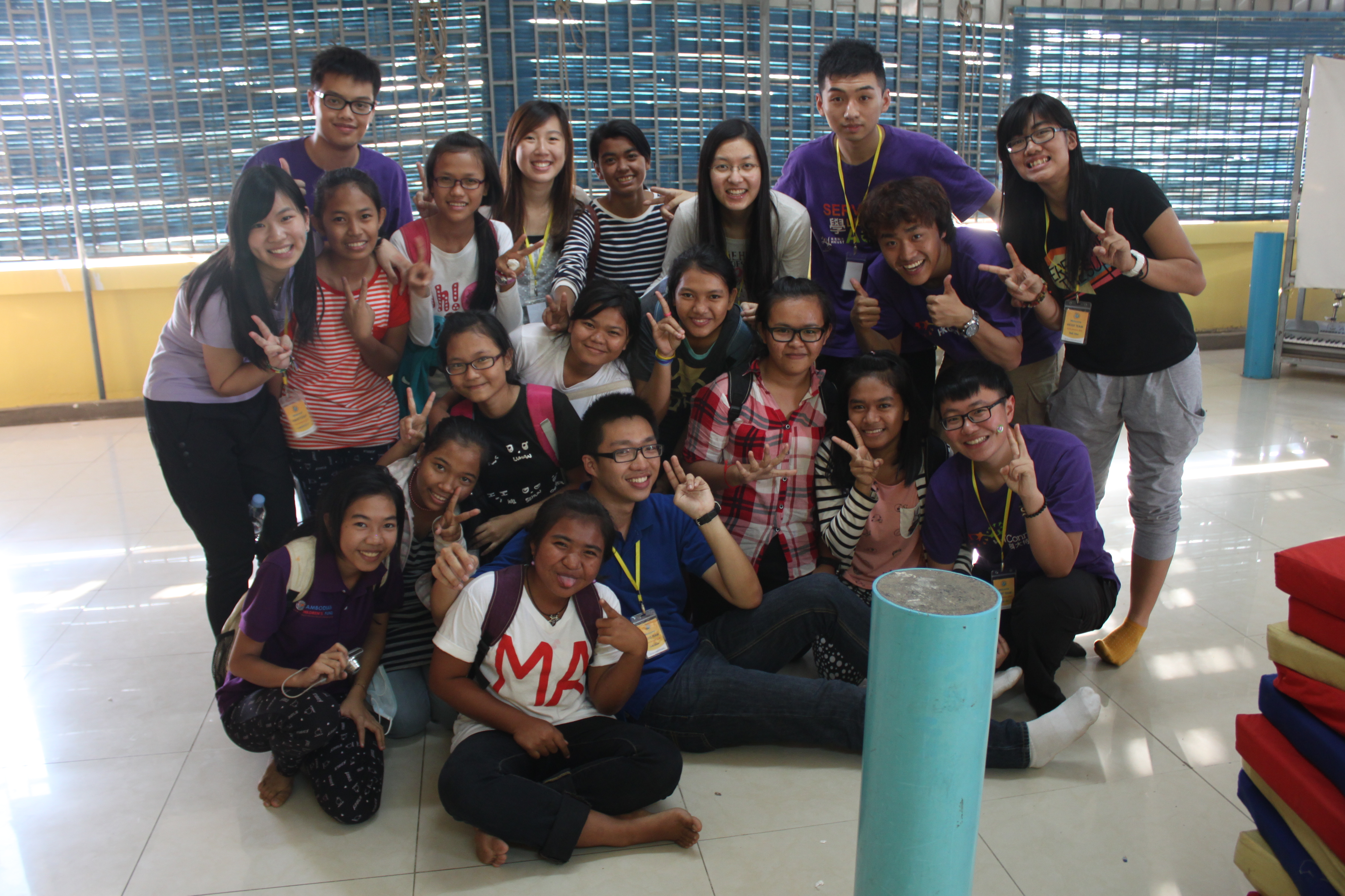 A group picture taken at one of the Cambodian Children's Fund centers