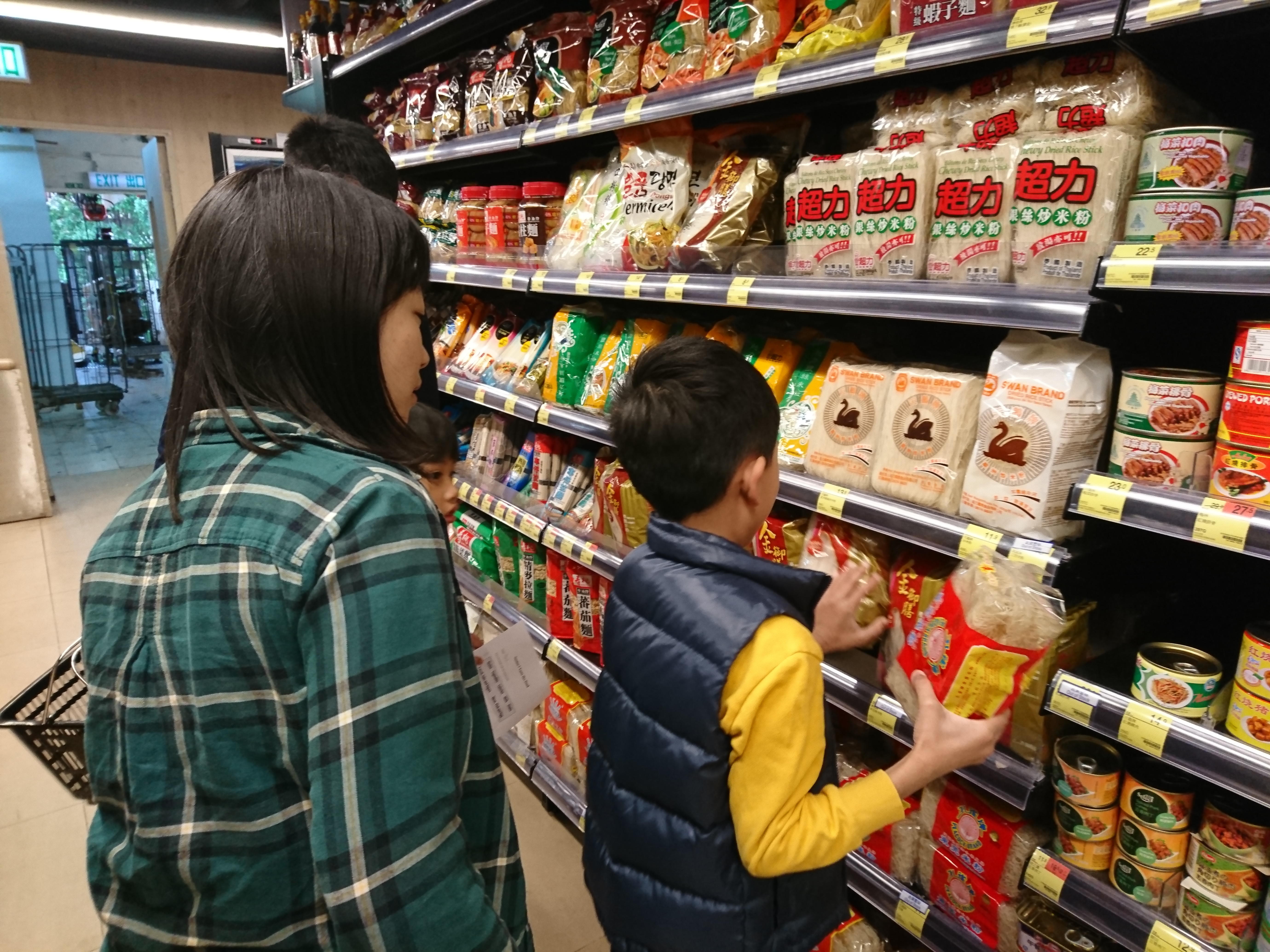 Shopping for healthy food in supermarket
