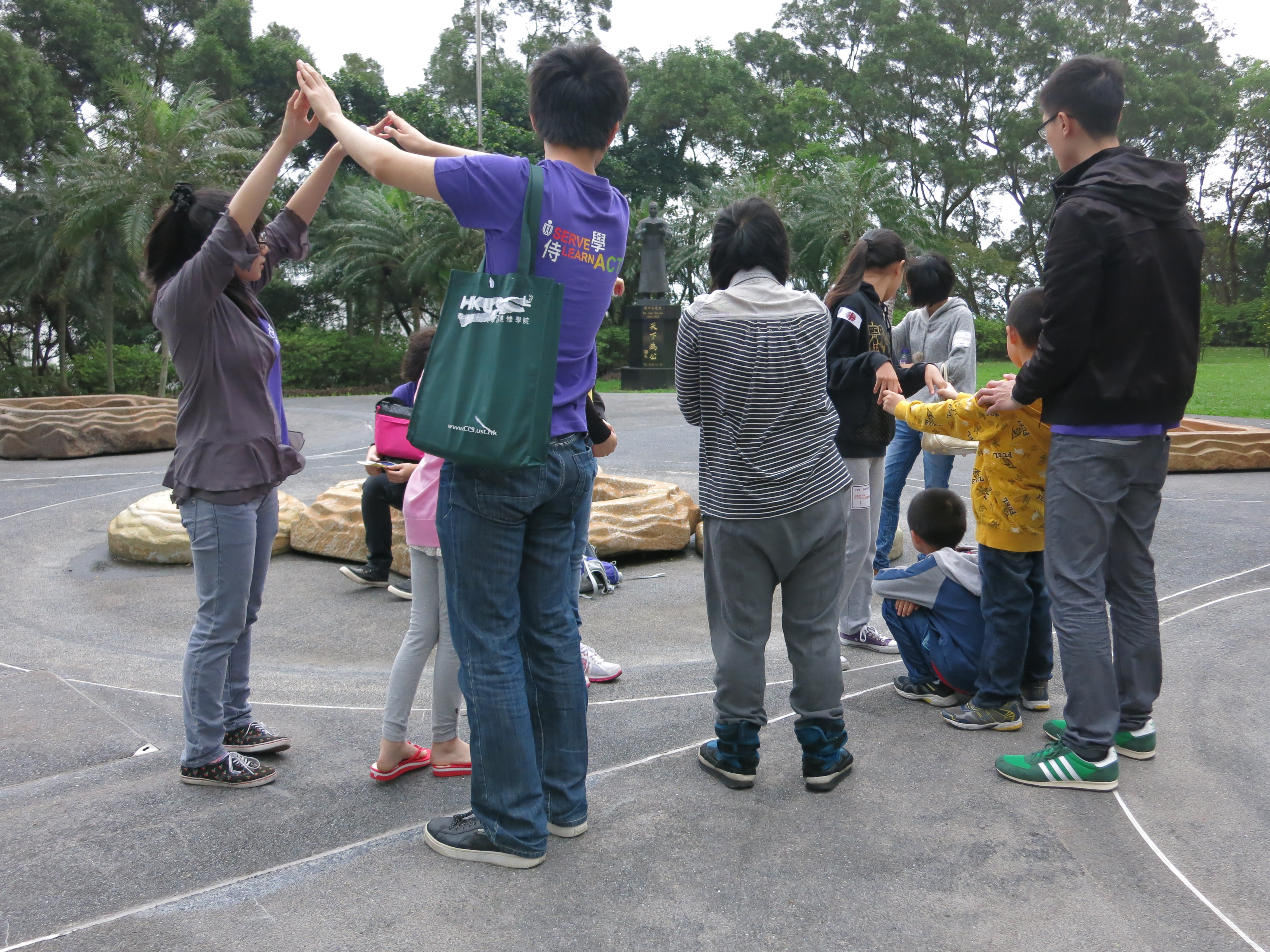 Kids and parents enjoying games prepared by our volunteers