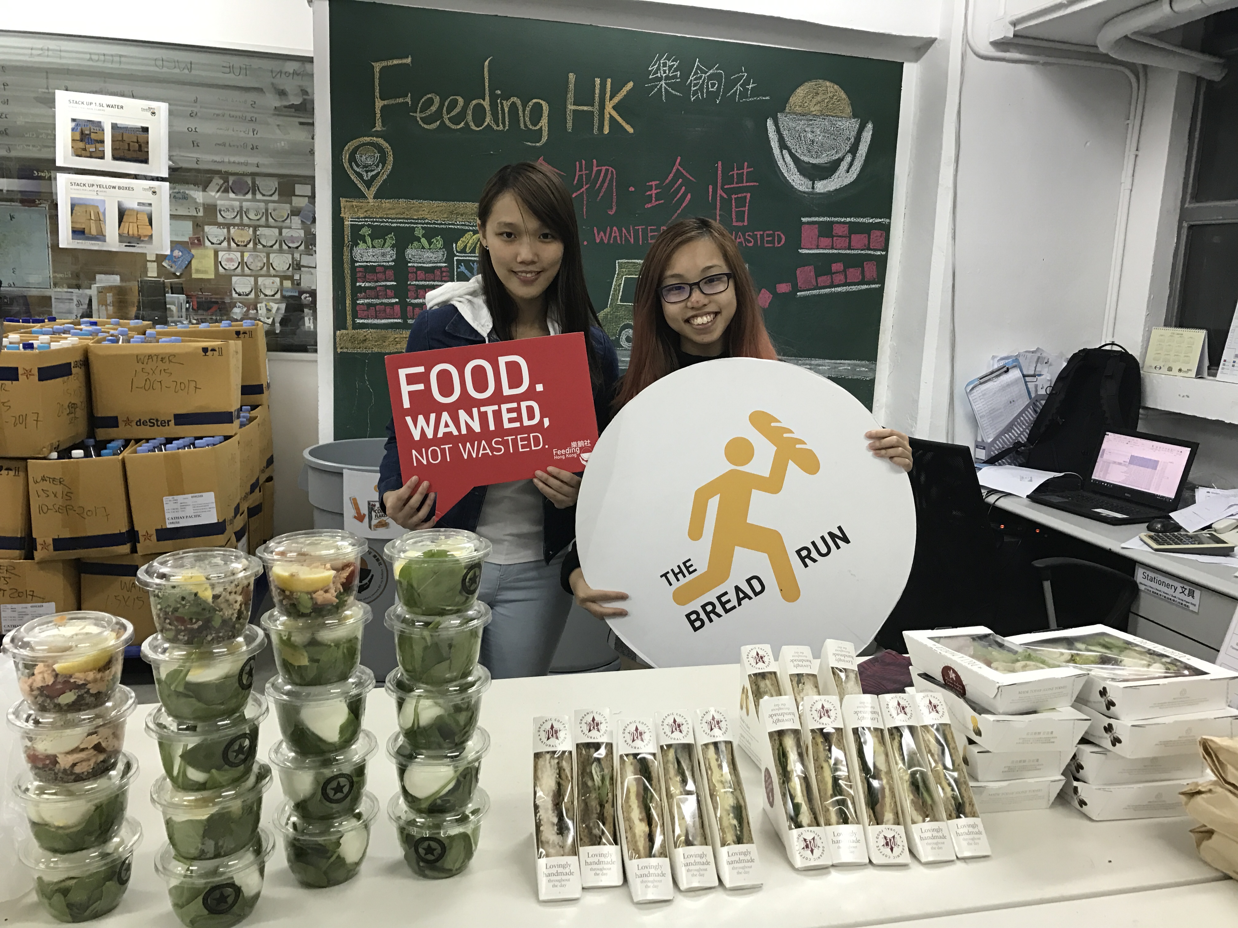 Volunteers at the base after completing their bread run