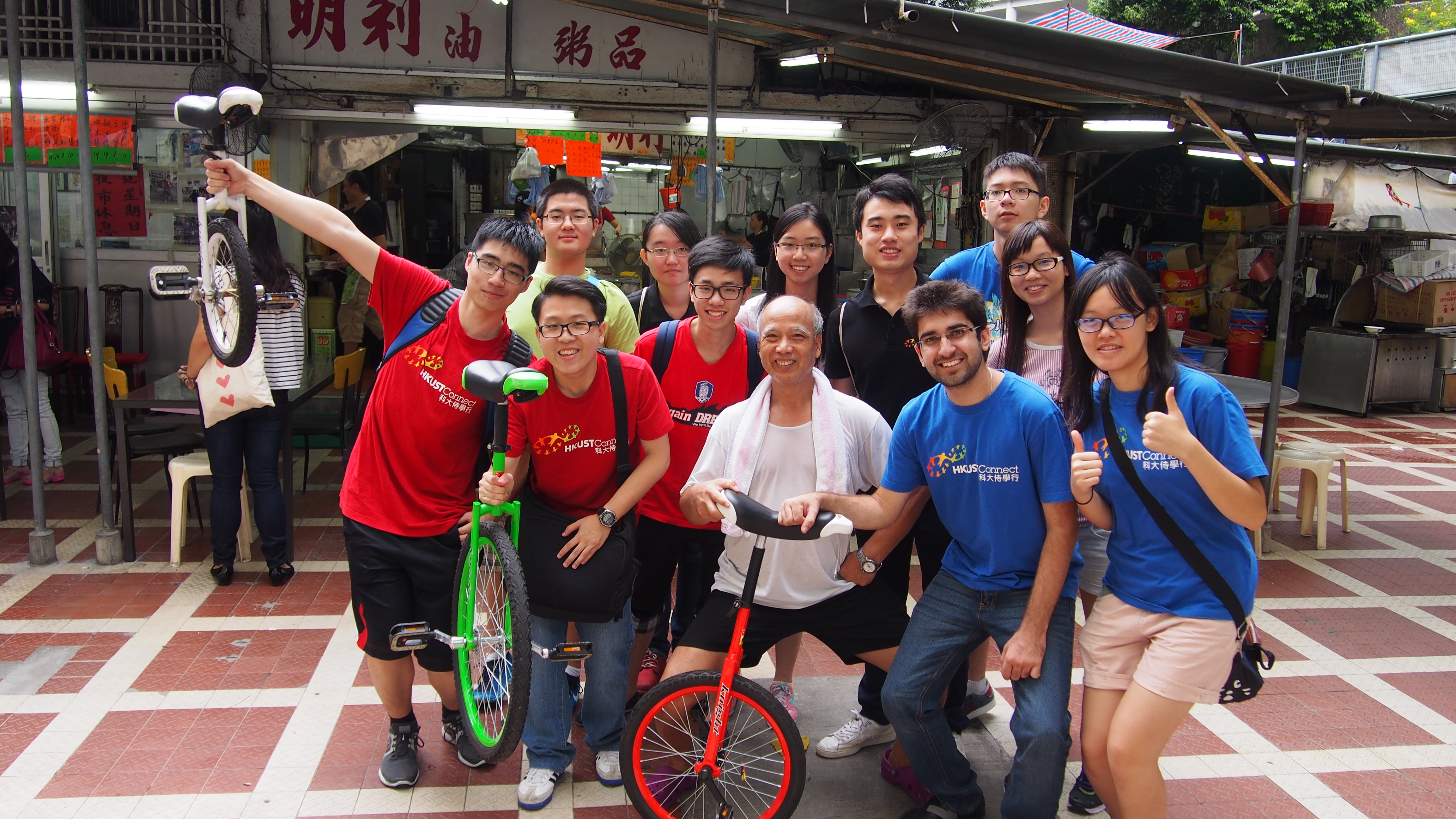 Our volunteers having a great time with the elders and Mr. L