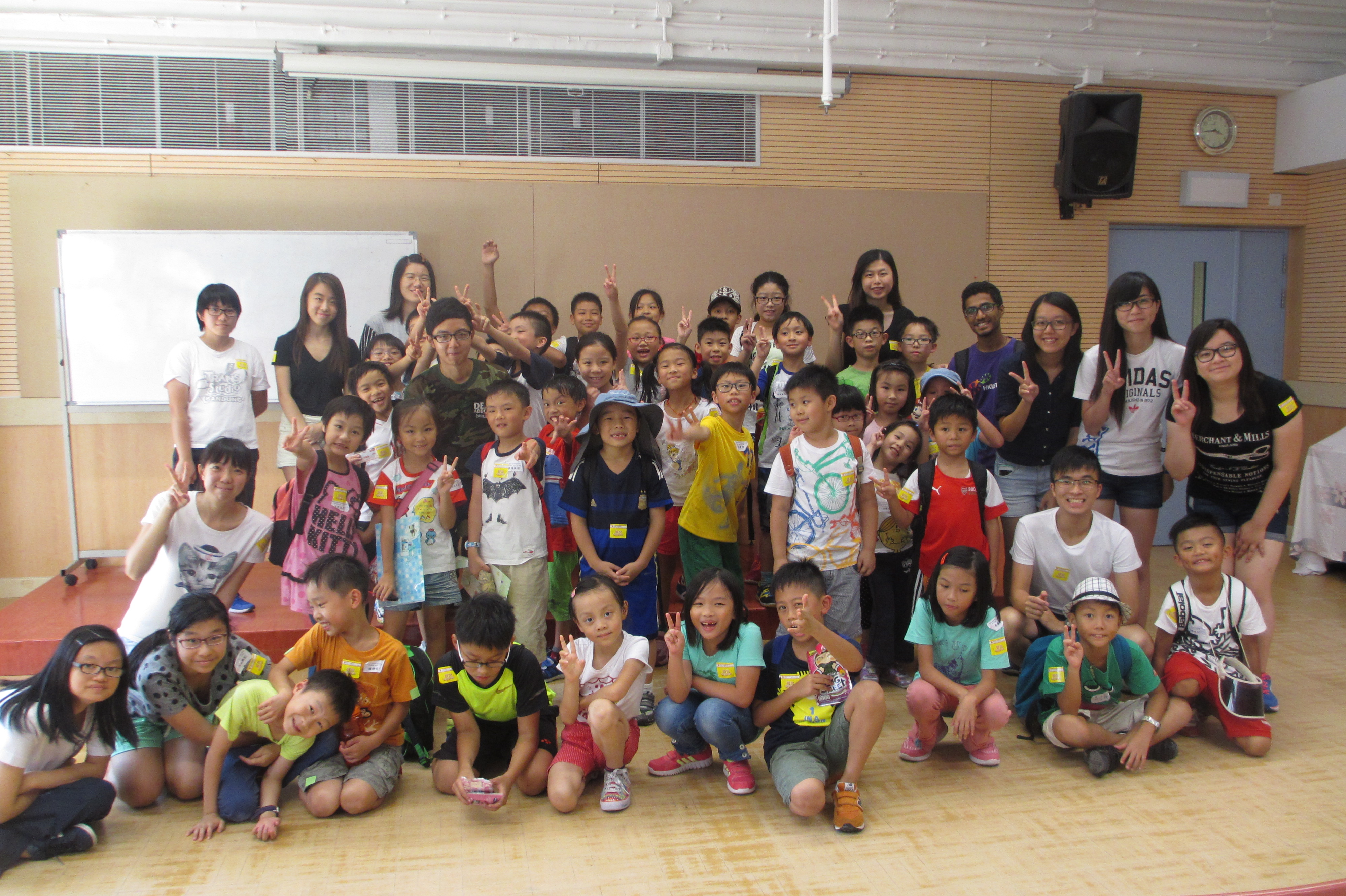 Volunteers and children having a fun day