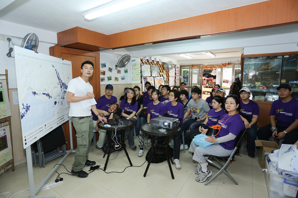 Volunteers having a briefing