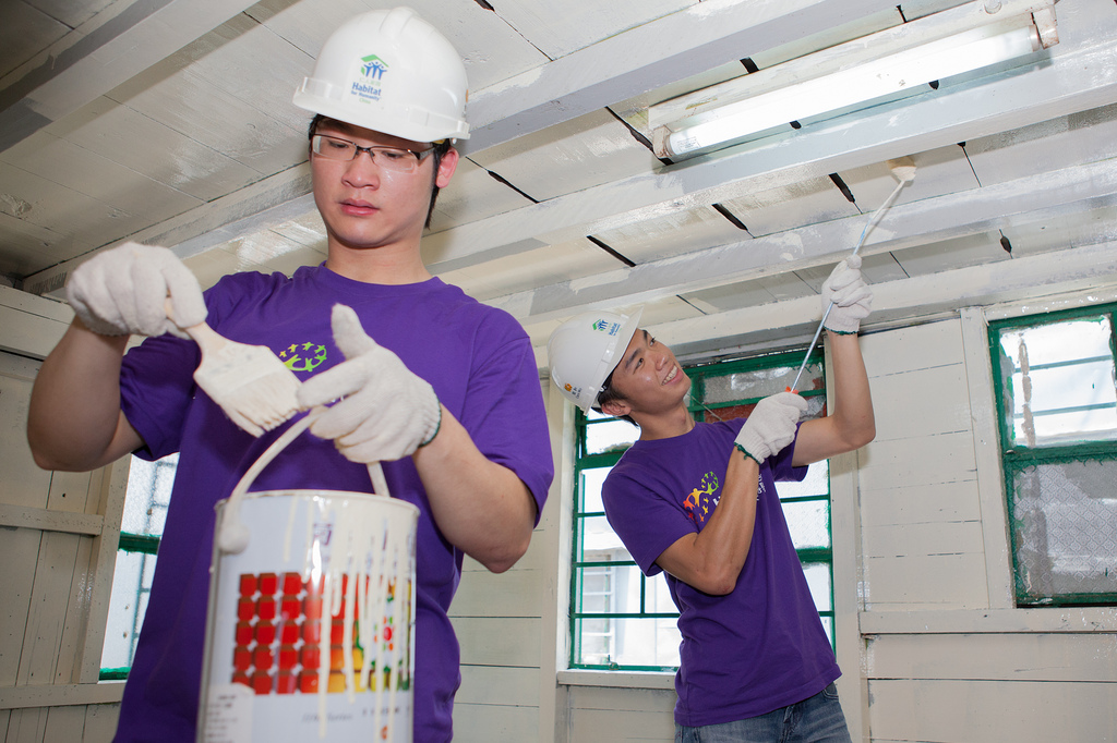 Volunteers enjoying their work