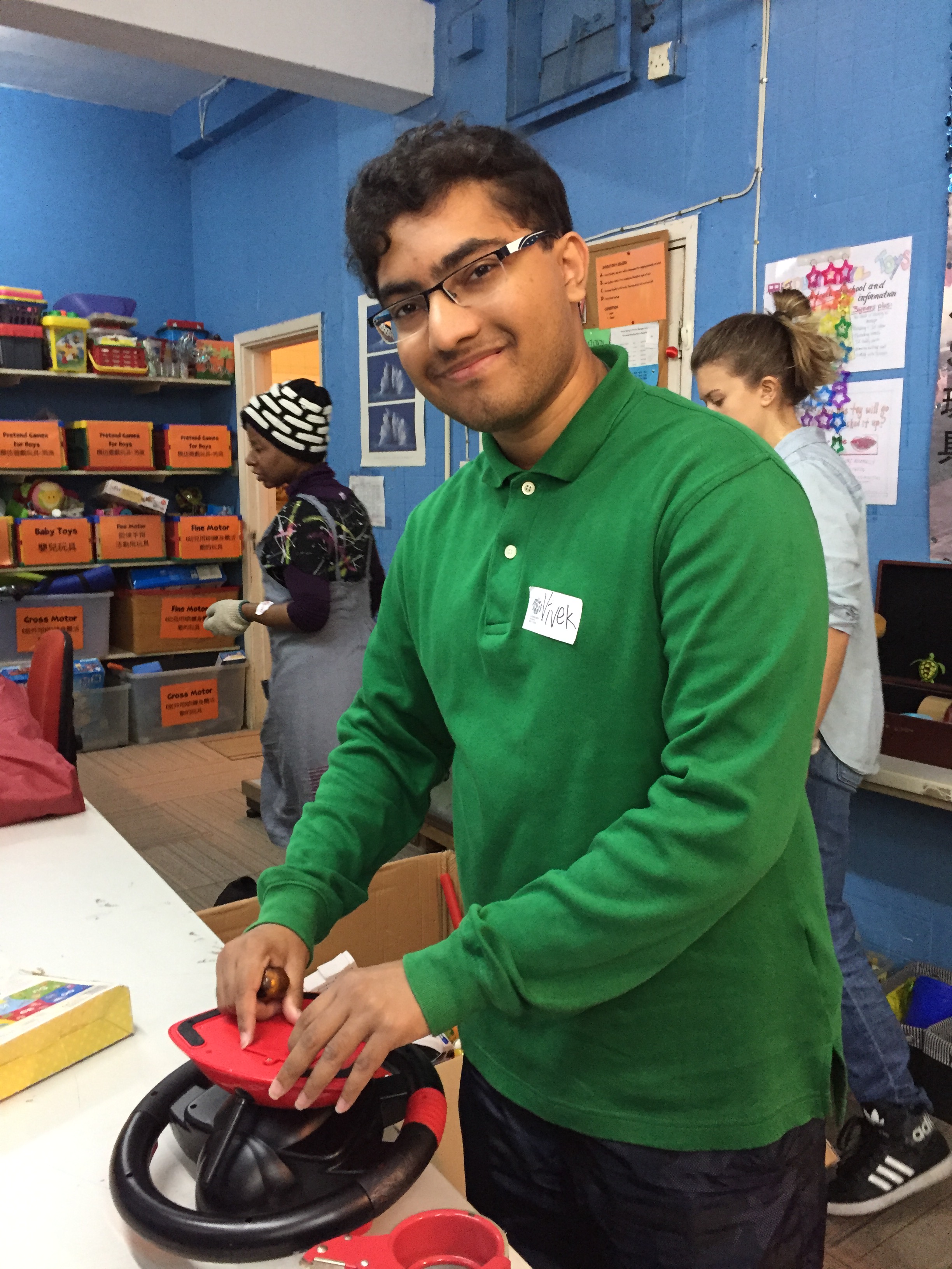 Checking the quality of the toy for distributing to the needy children