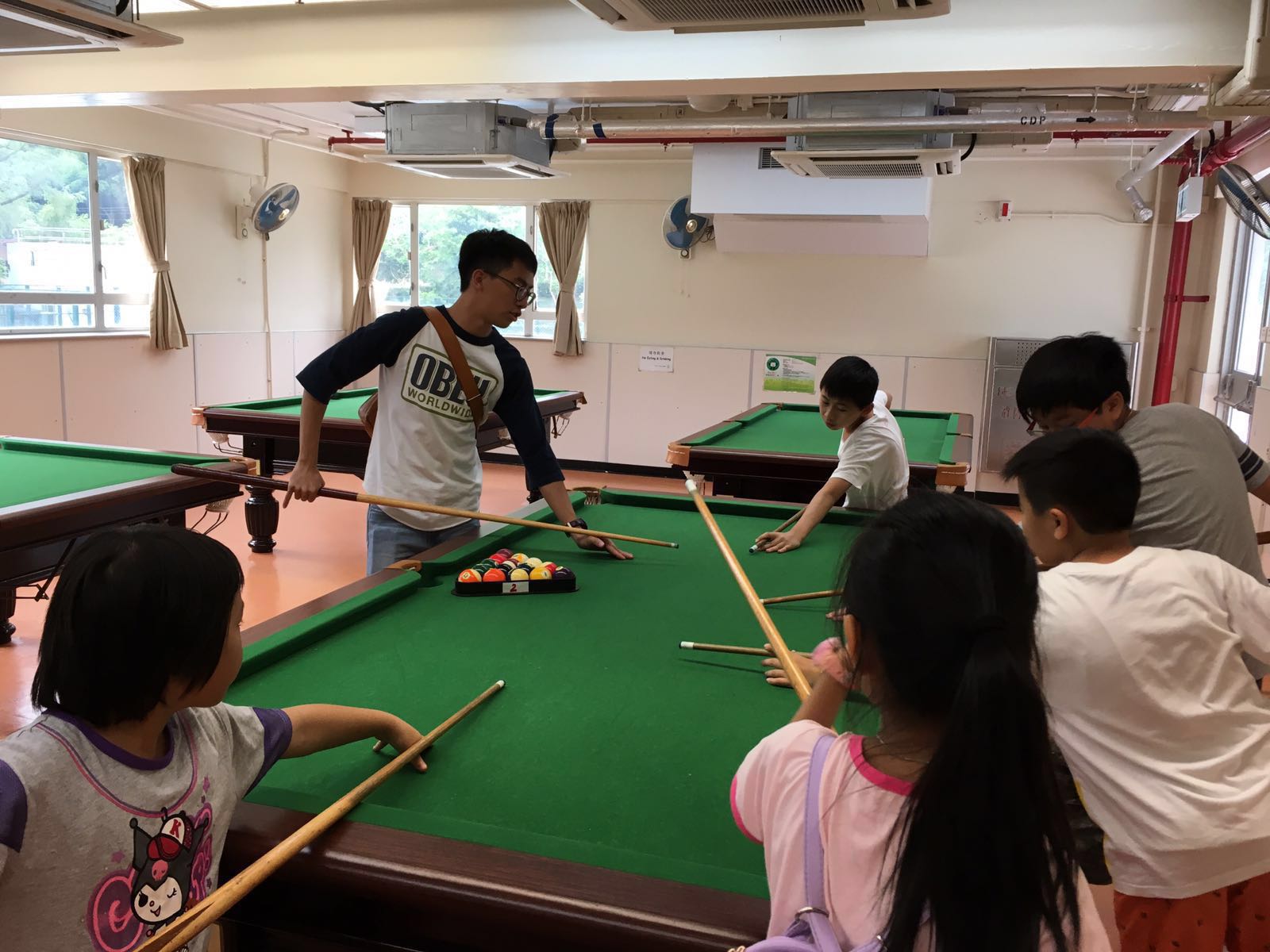 Children acting different roles in the simulation game