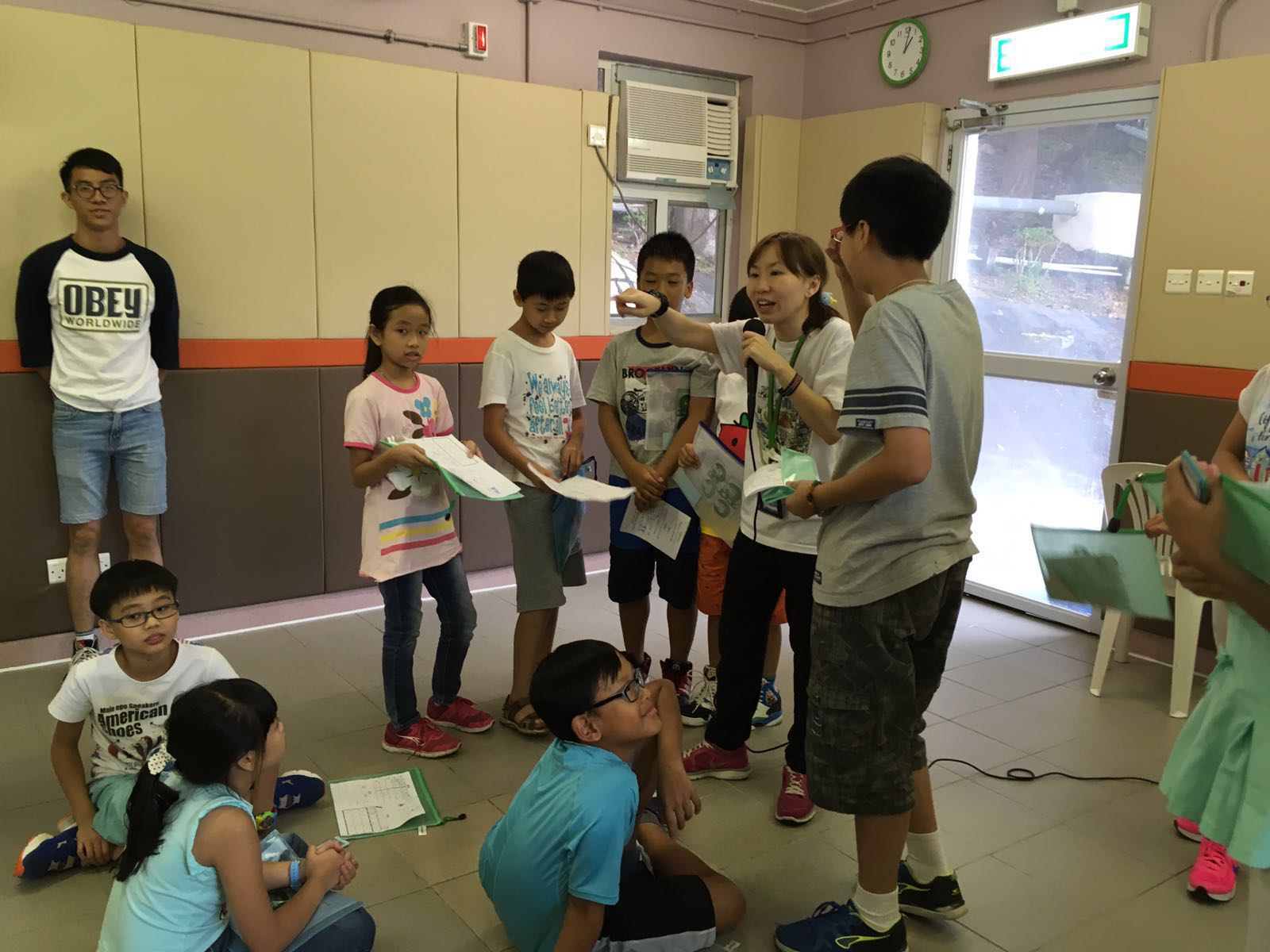 Children playing stations games