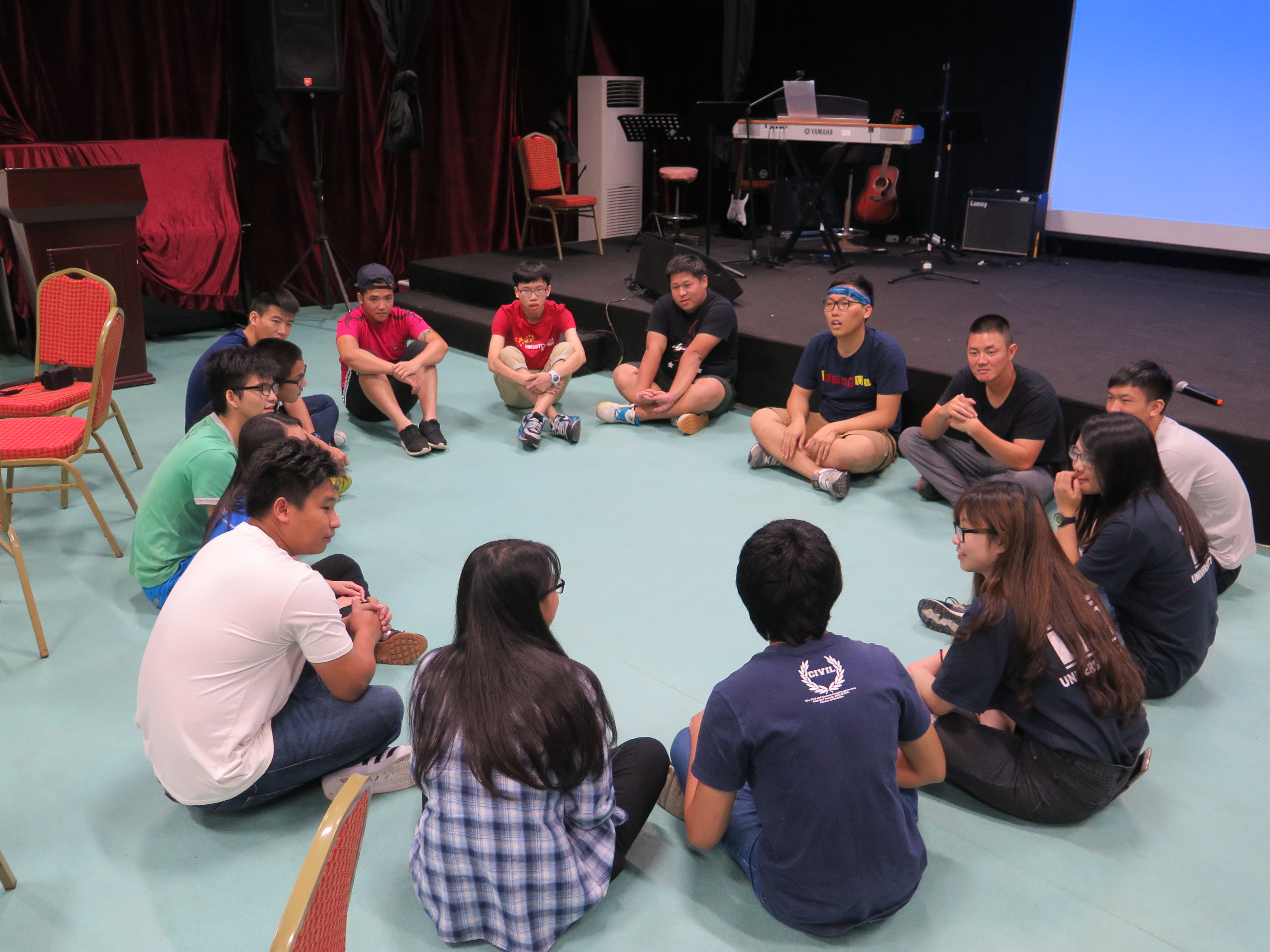 Chatting with the participants in Teen Challenge Macau