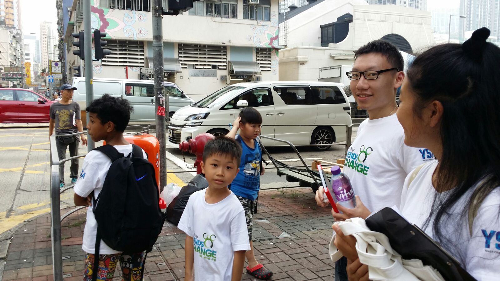 Having fun with the children