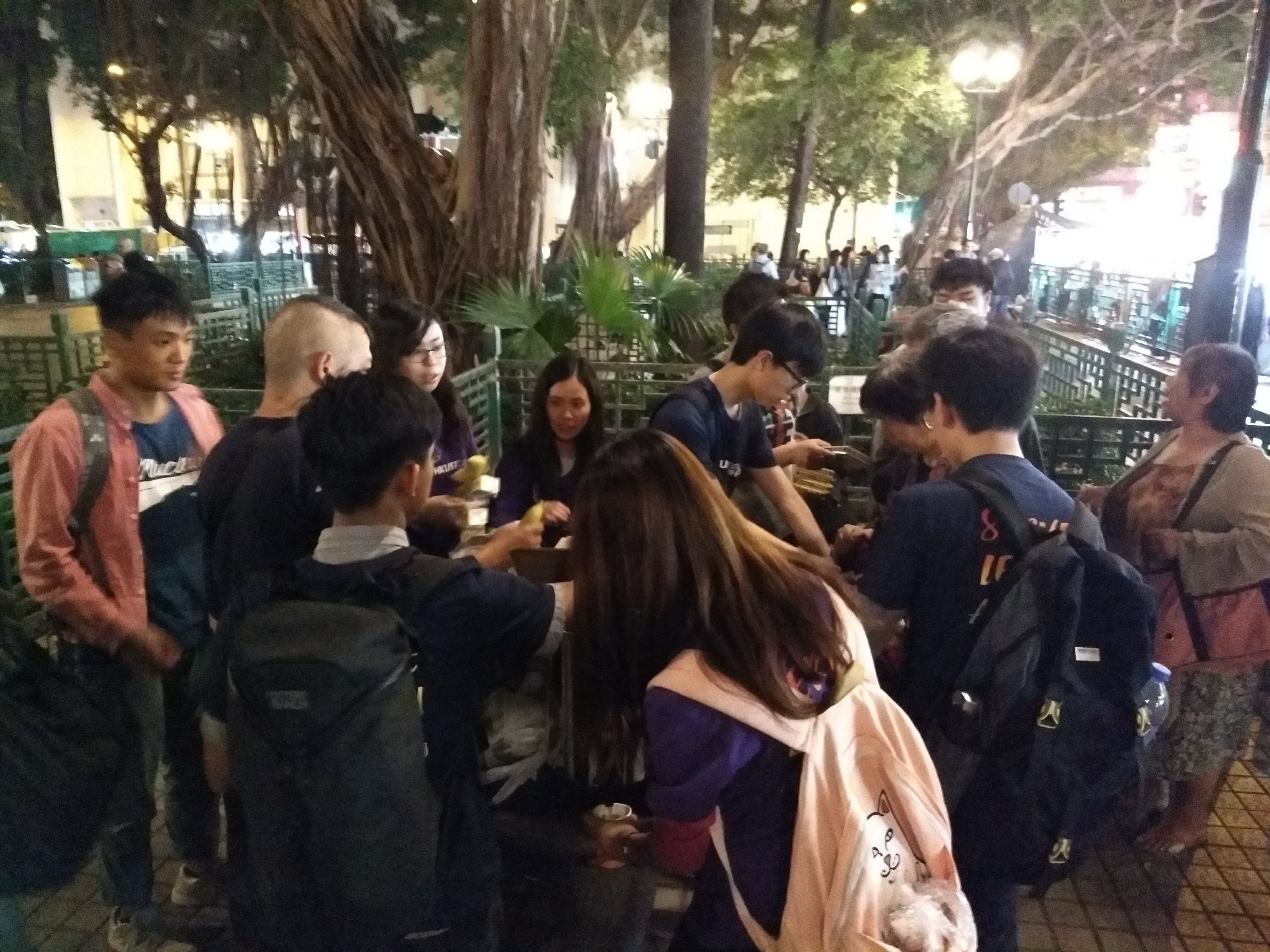 Volunteers preparing the materials