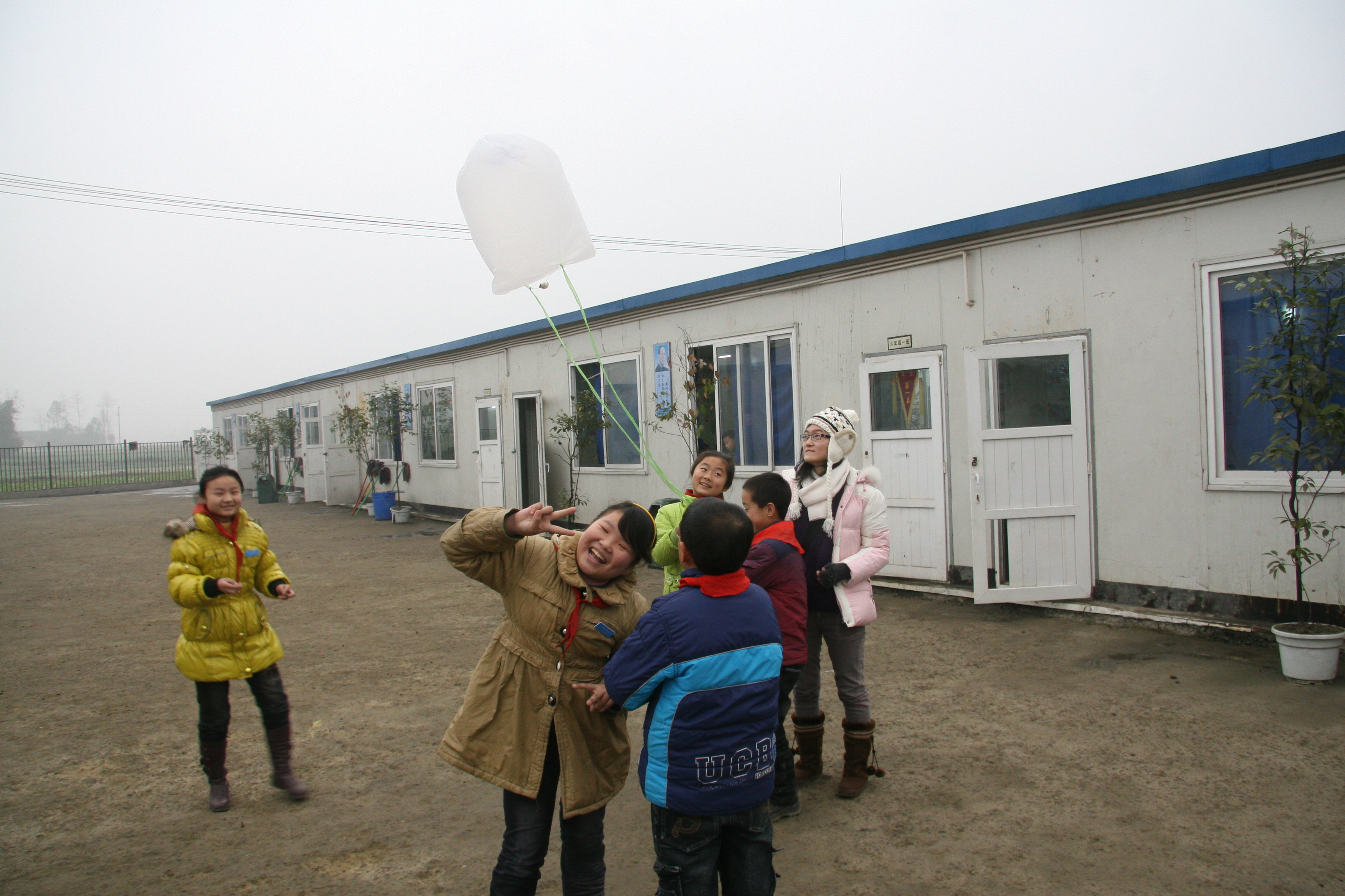 Children were happy when they were playing what they had made