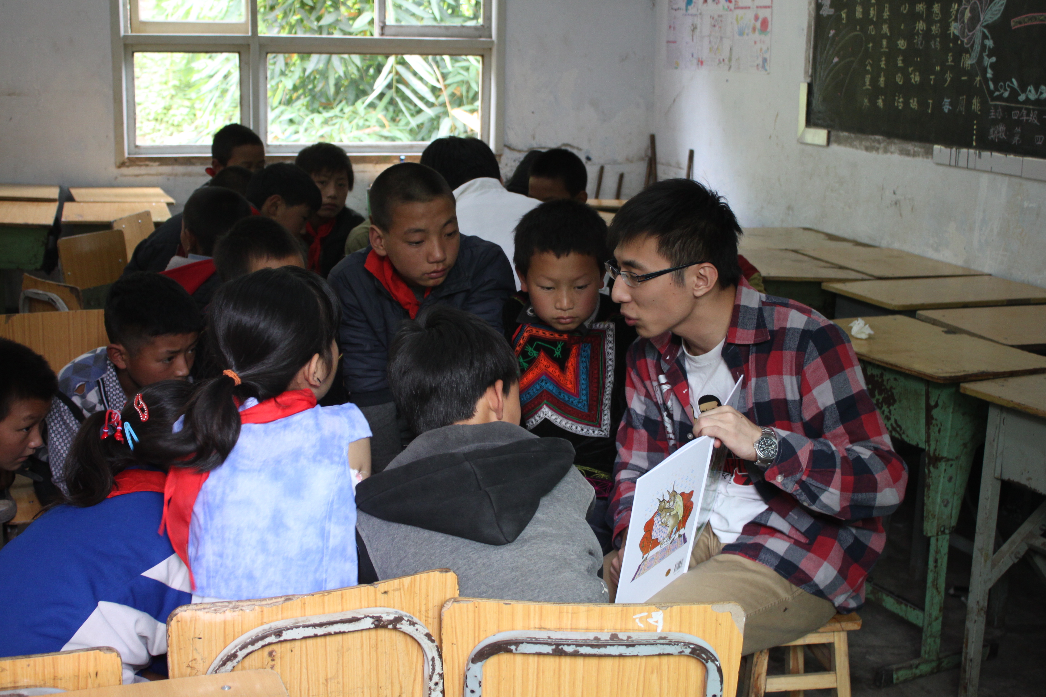 Children listening intently to the story