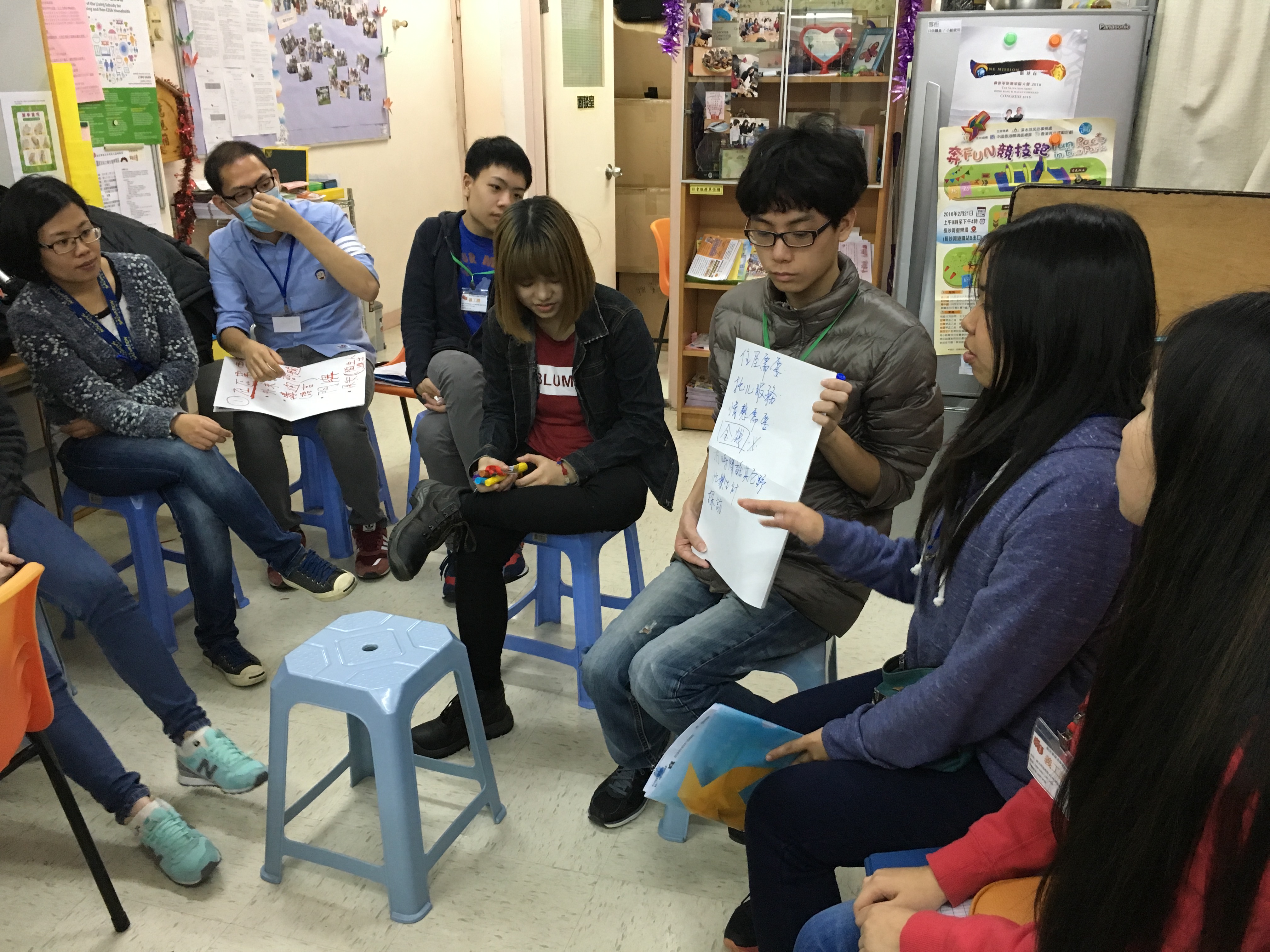 Having group discussion