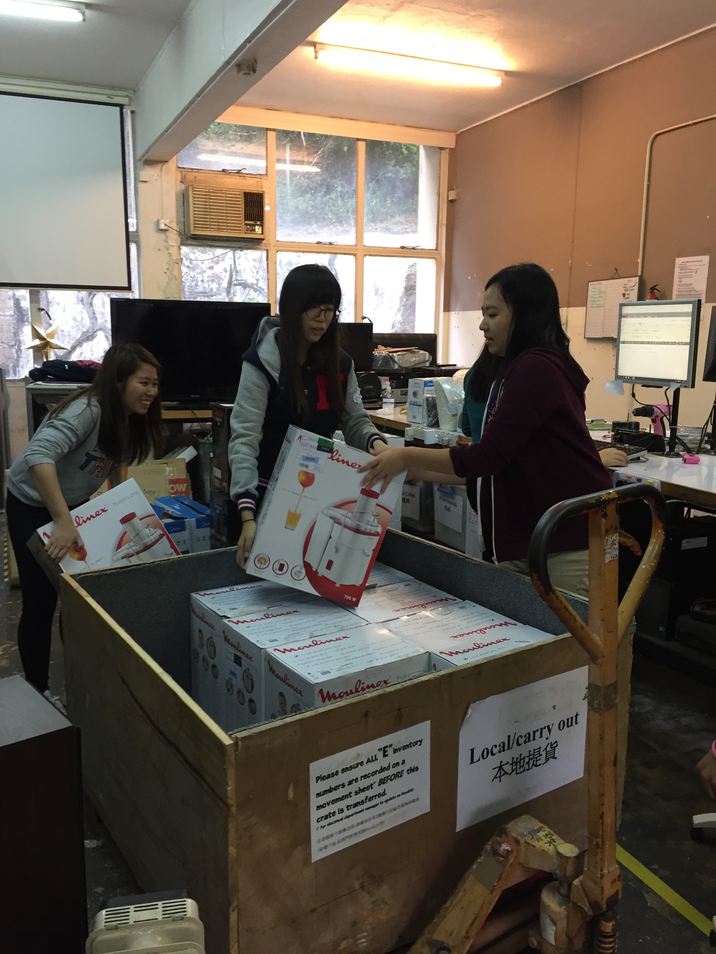 Volunteers helping out