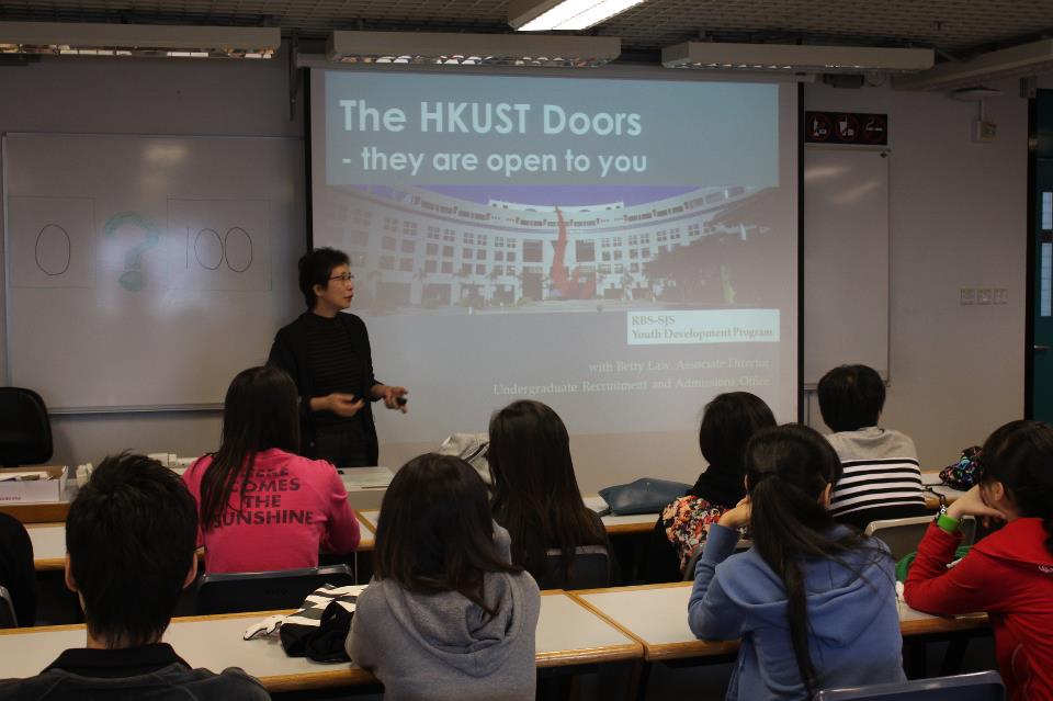 Ms Betty Law conducting a sharing session with the students