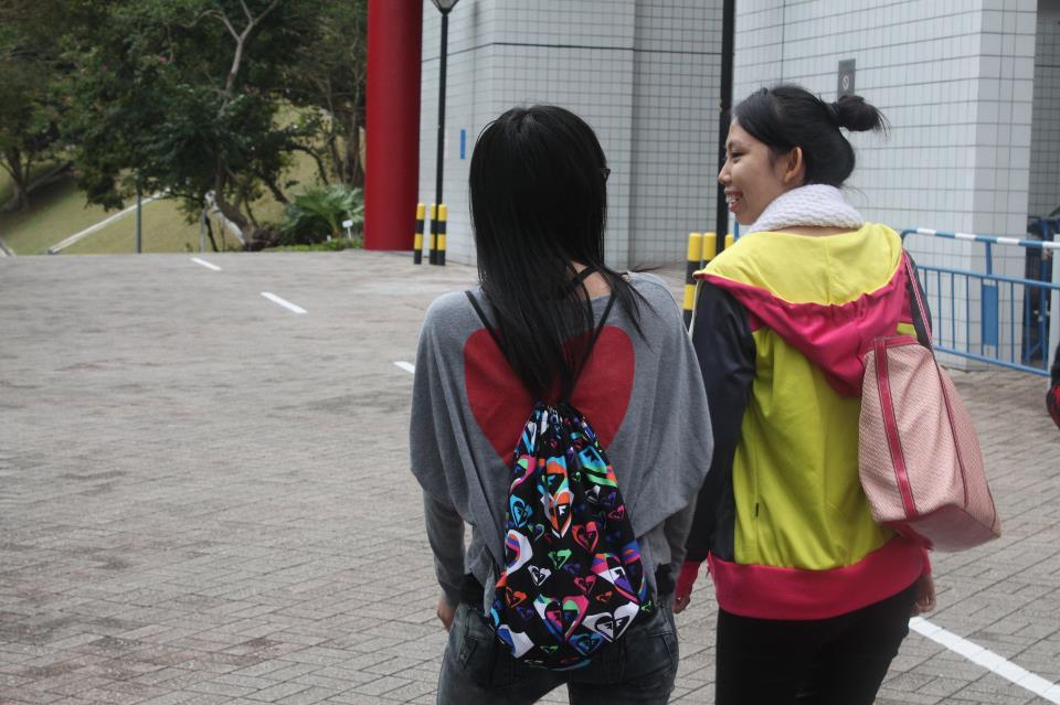 Our student accompanying a mentee in the walk