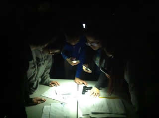 Students participating the real-life room escape game