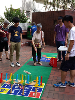 The elderly playing the interesting games