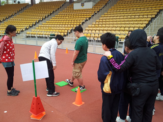 Volunteers demonstrating the game