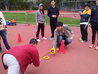 Participants trying their best to finish the task