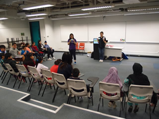 Children paying attention in the workshop