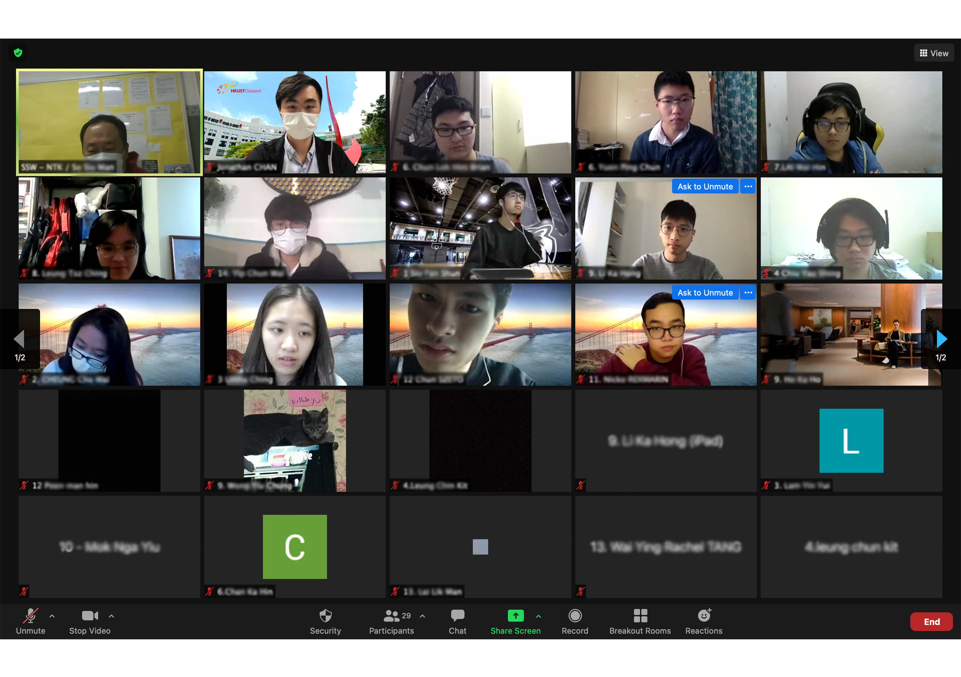 Volunteer tutors & students meeting up in Zoom