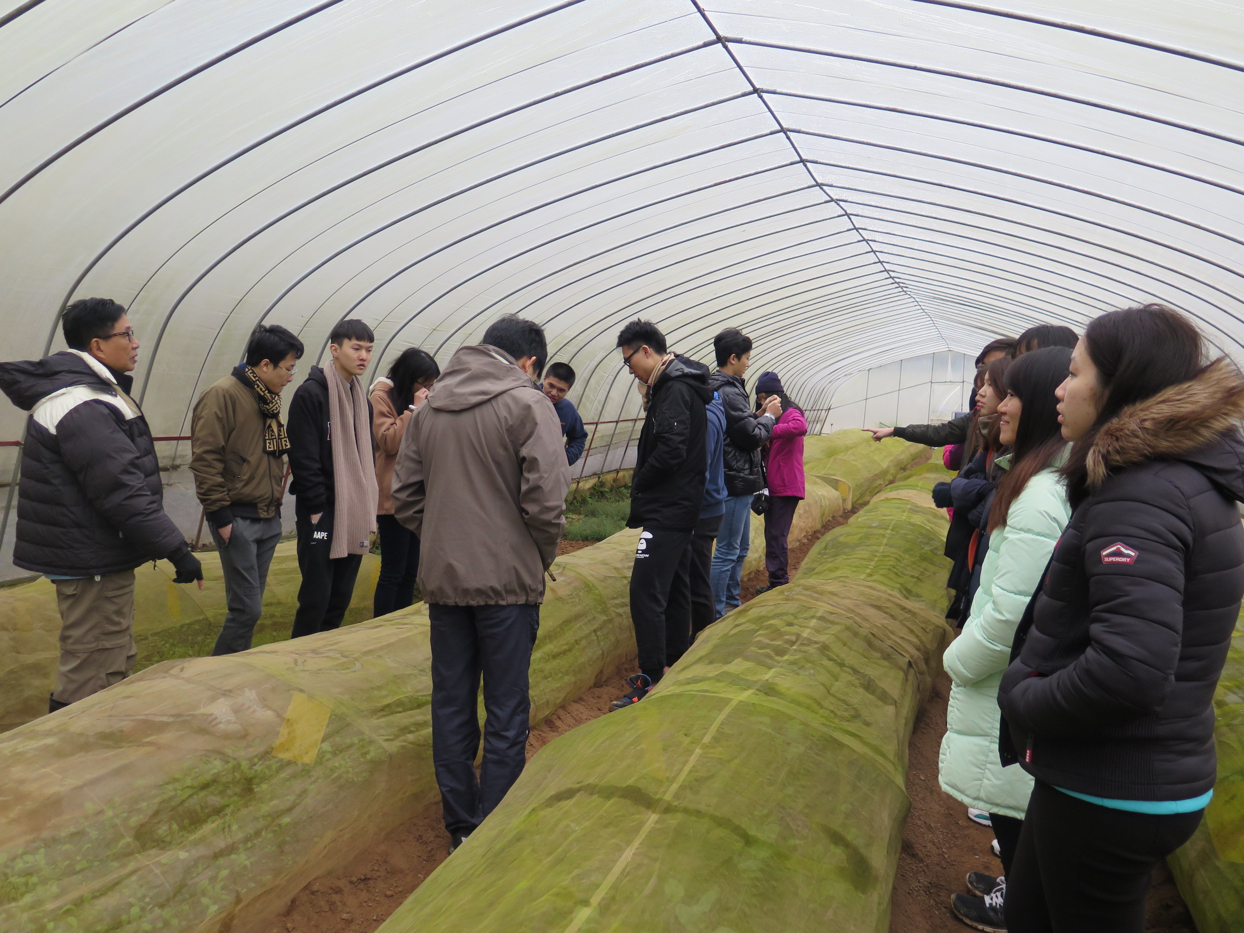 Volunteers visiting garden.