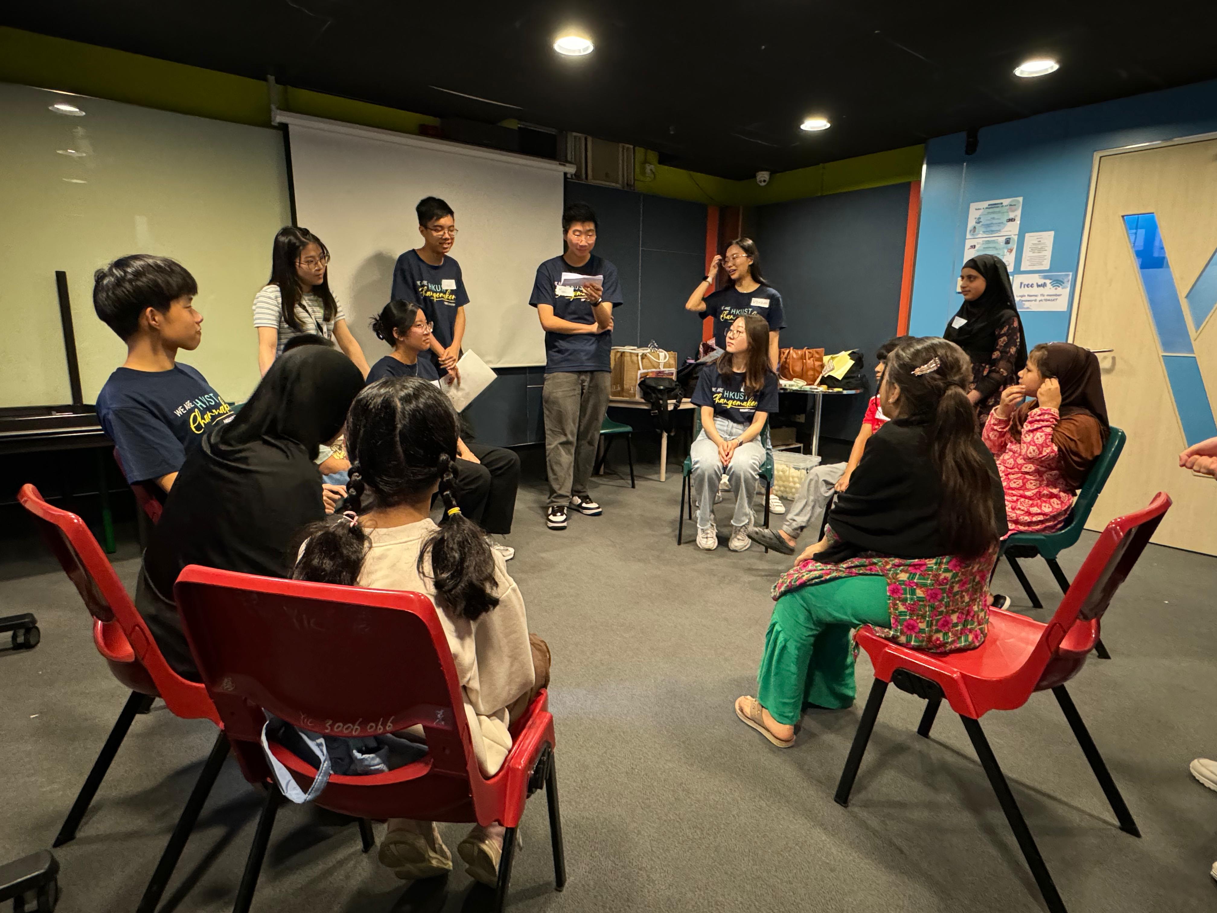 A debriefing session for the children hosted by the Next Changemakers.