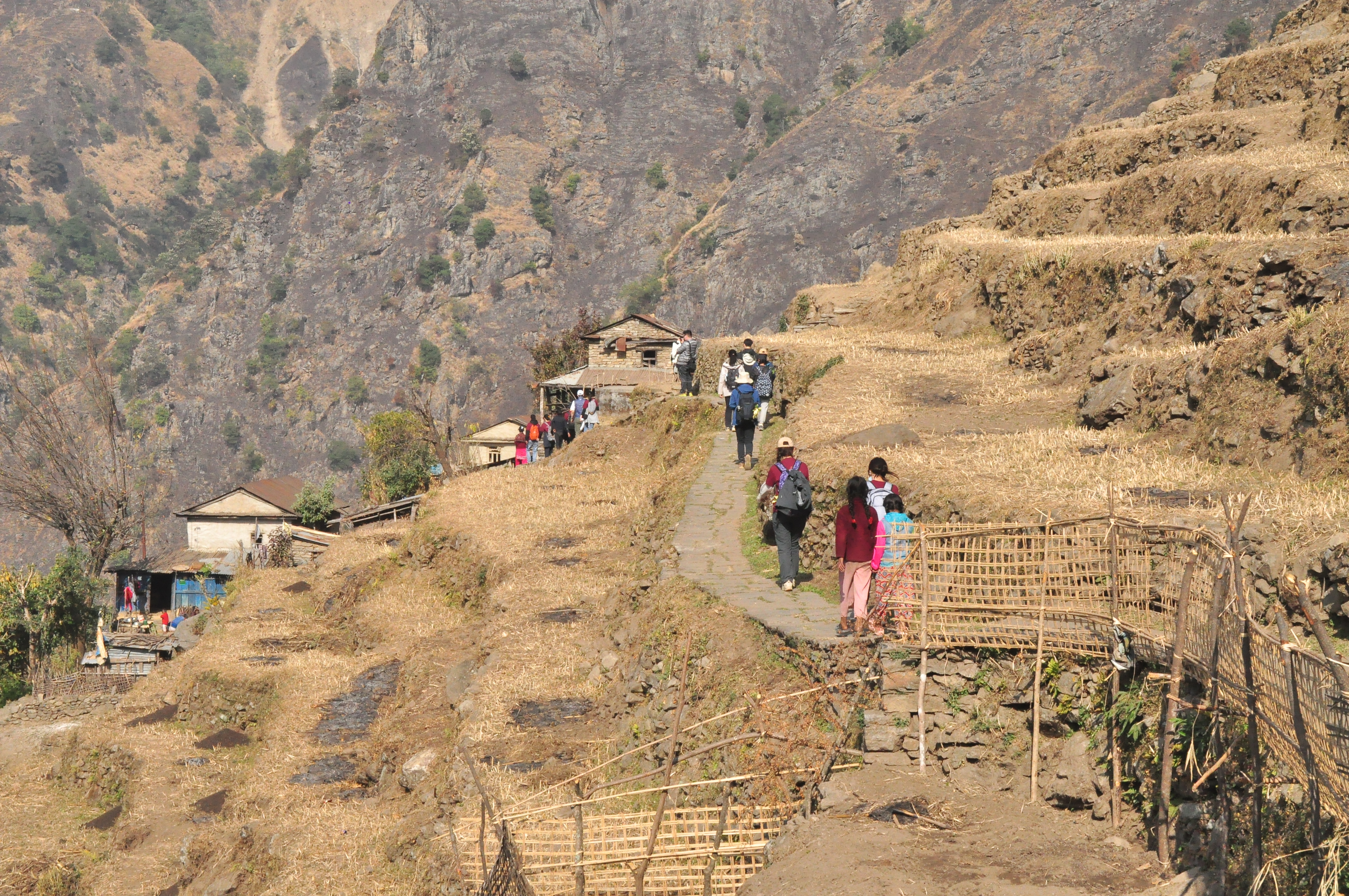 A 3 hour walk to a remote village school in Lower Chipla 