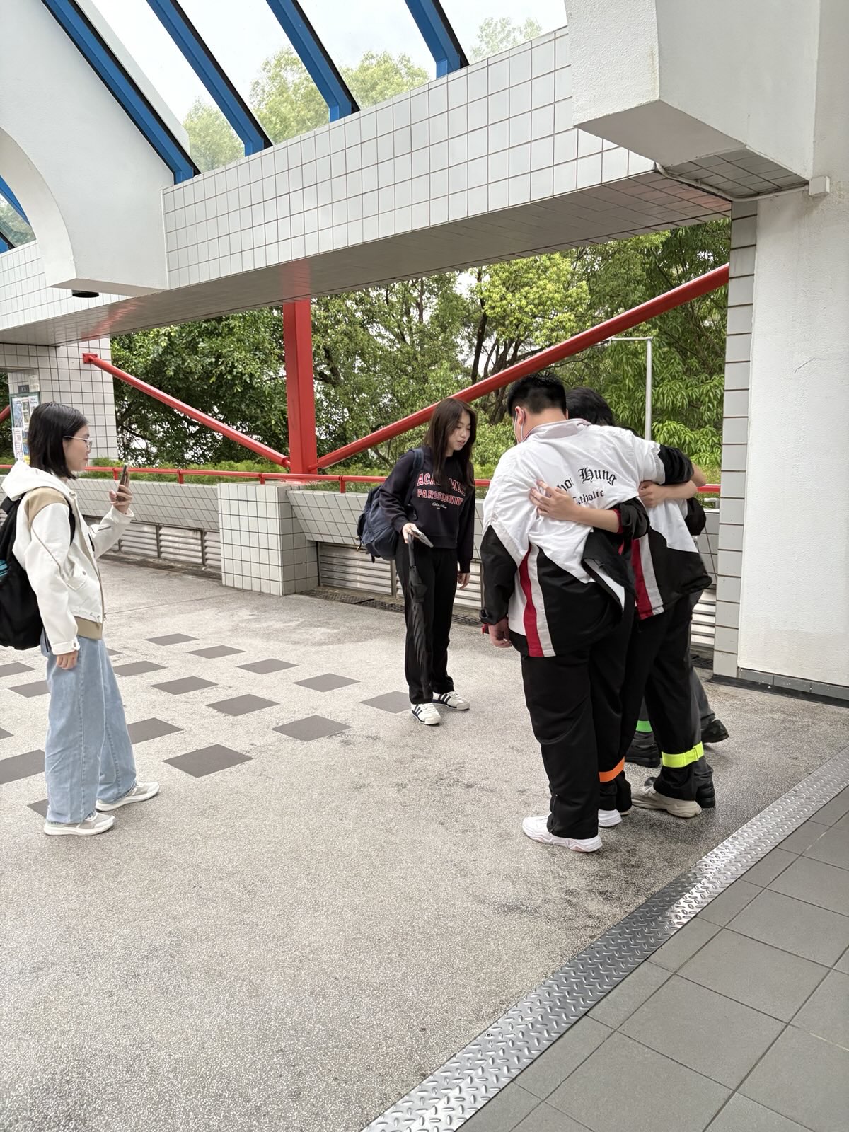 Students completing one of the check point games