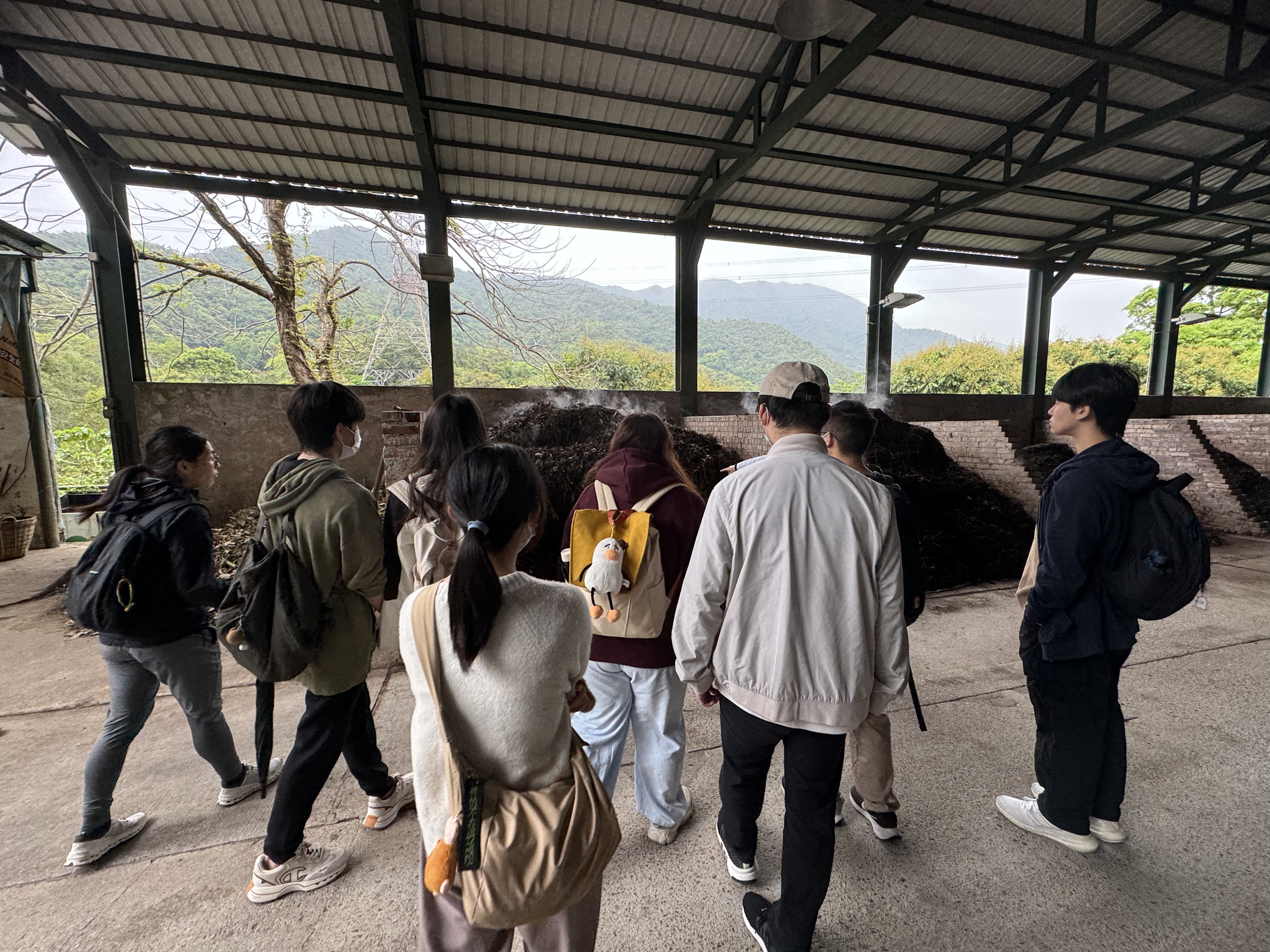 Students learning about natural degradation processes