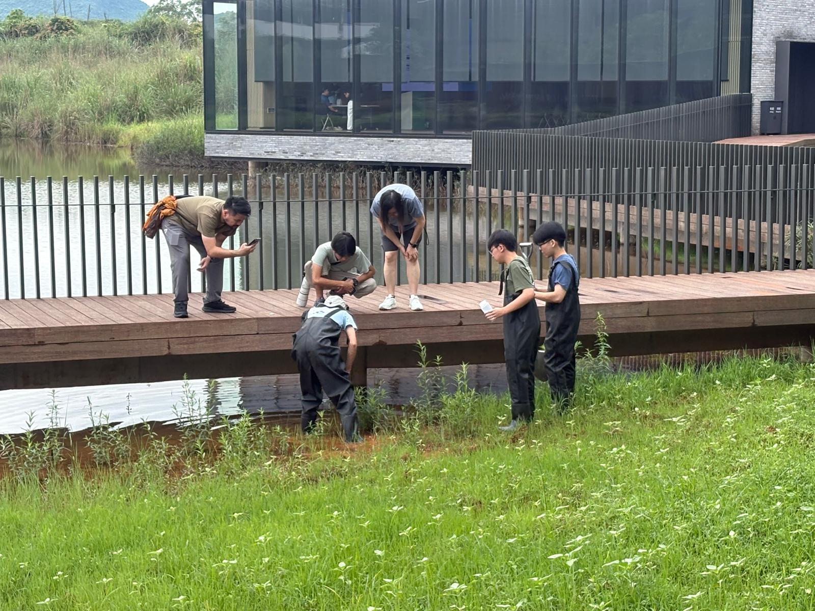 Students collecting sample at Integral