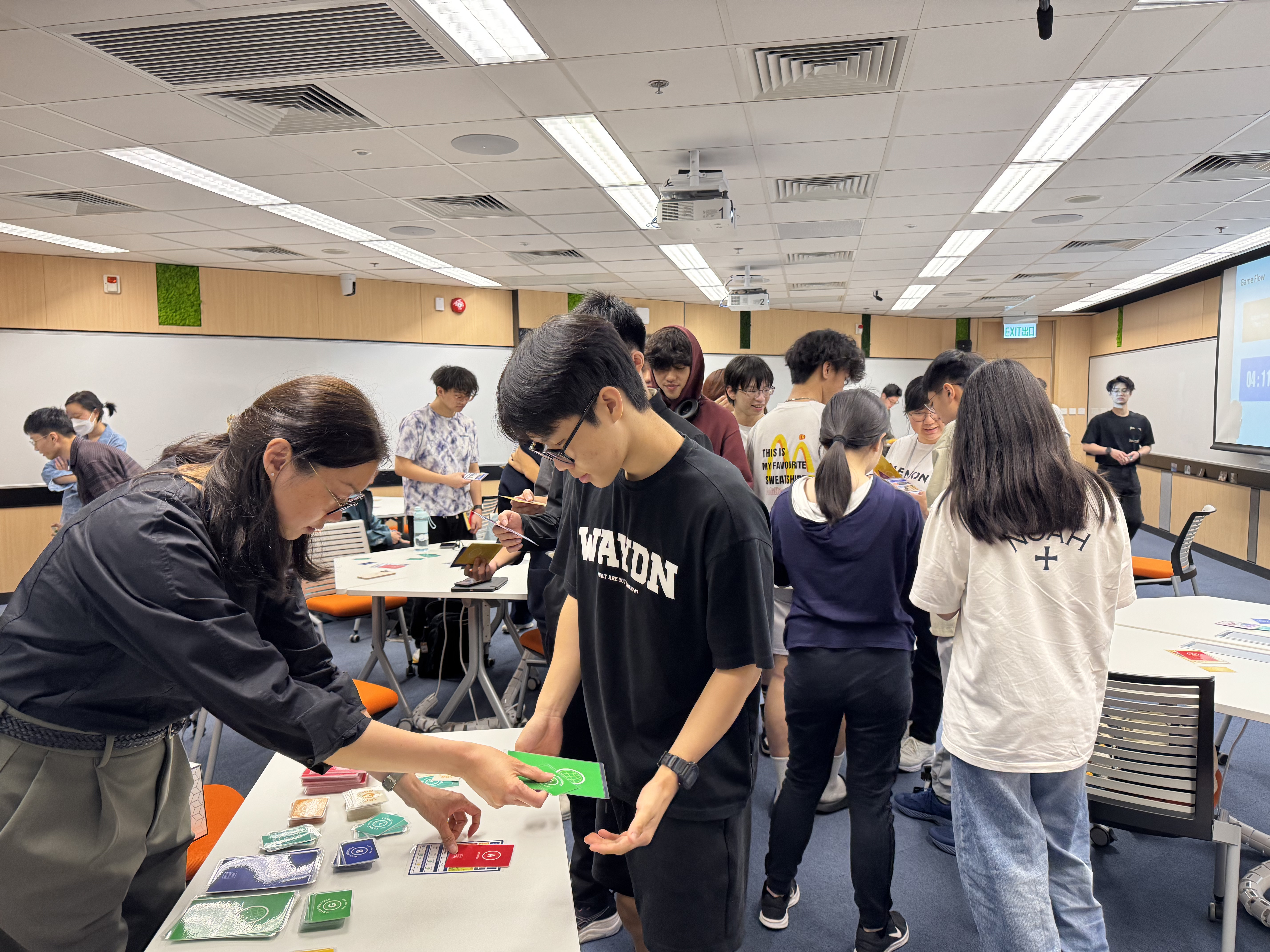 Students experiencing different global issues in the simulation game