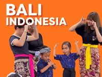 volunteer dancing with children