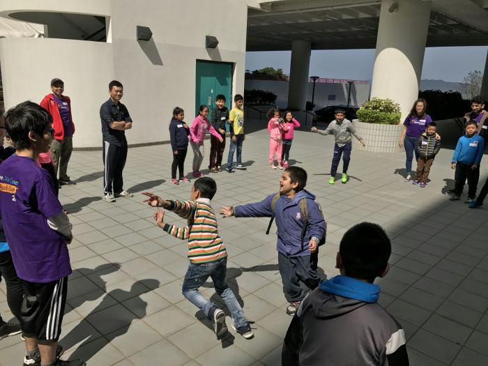 Playing game together on campus