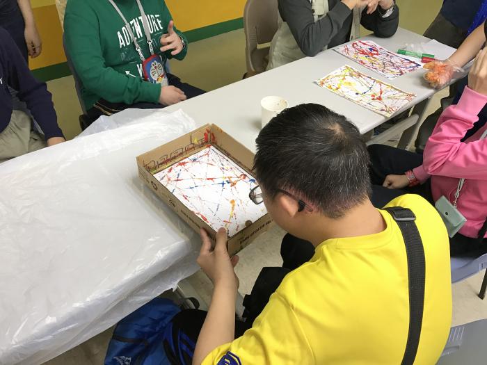 Drawing a picture with a marble