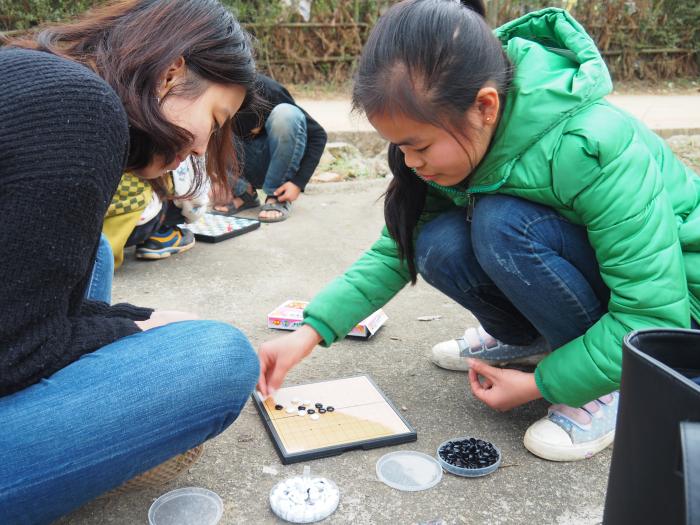 Playing chess with the children