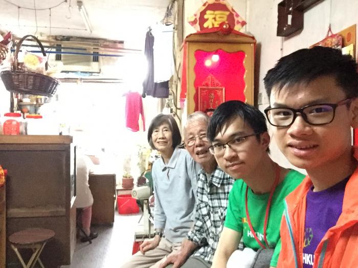 Visiting senior citizens with the soup