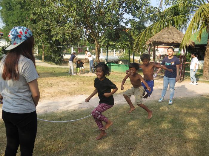 Children jumping rope