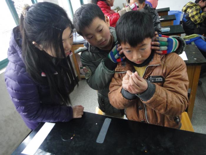 Children experiencing how to work with eye problems