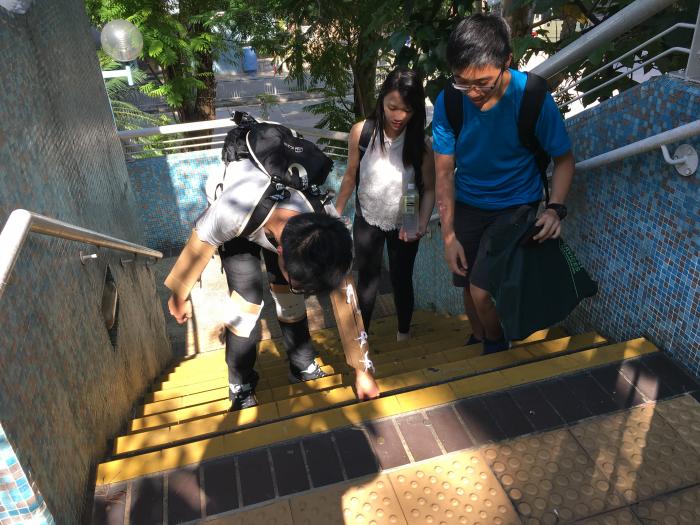 It's not easy to pick up coins while you are suffering the illness!