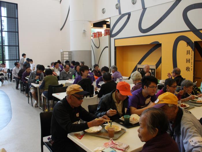 The elderly enjoying their lunch at the HKUST canteen